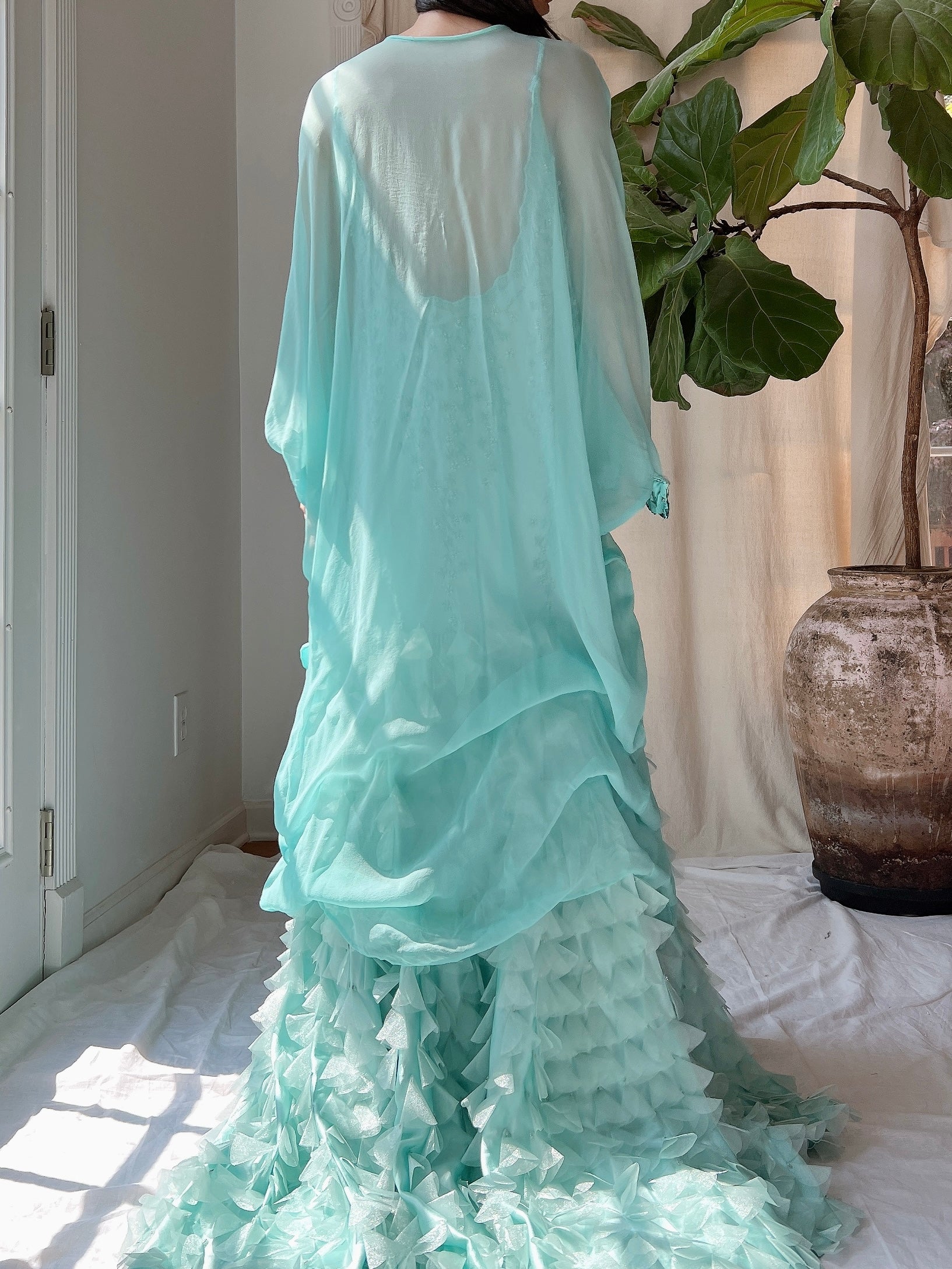 Vintage Silk Chiffon Kaftan - OSFM