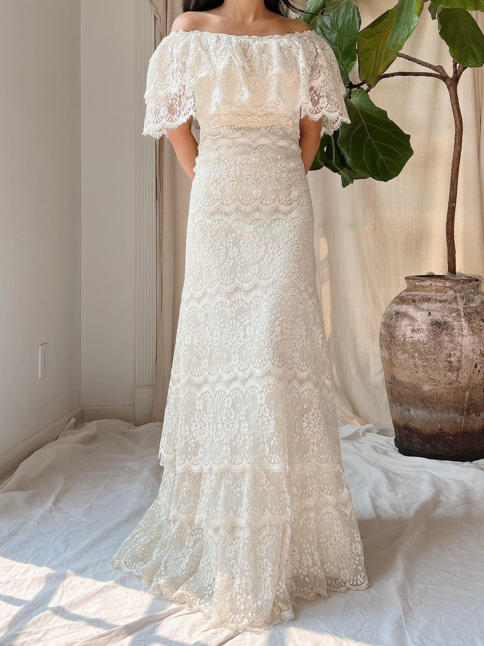 Vintage Crochet Lace Dress - S