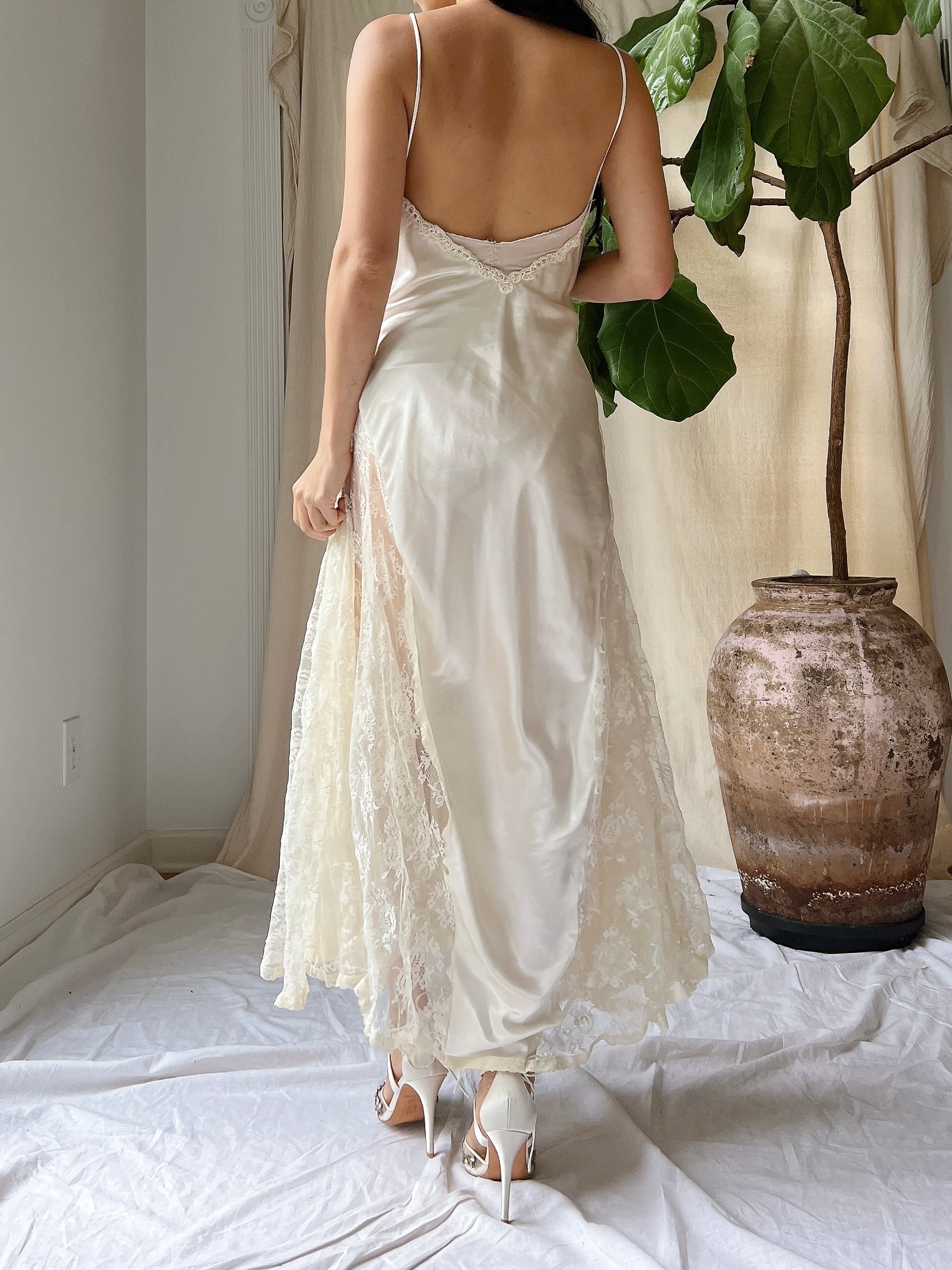 Vintage Satin Slip Dress - M