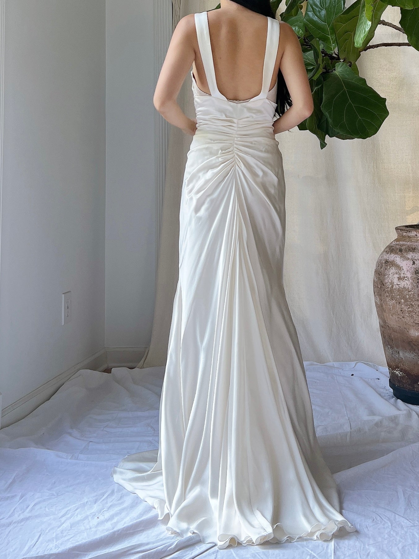 Vintage Silk Bias Cut Gown - M