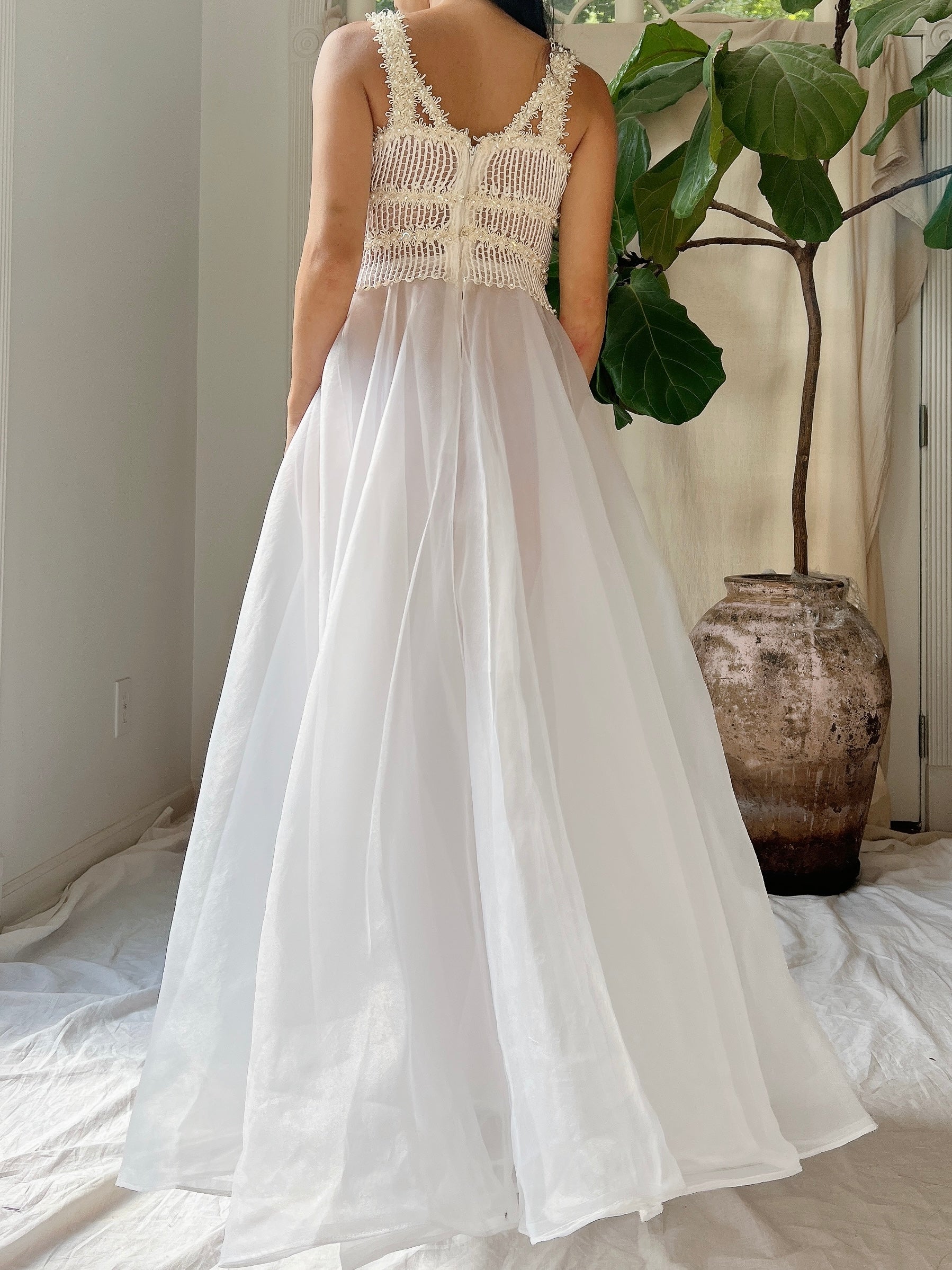 Vintage Sheer Voile Dress - XS