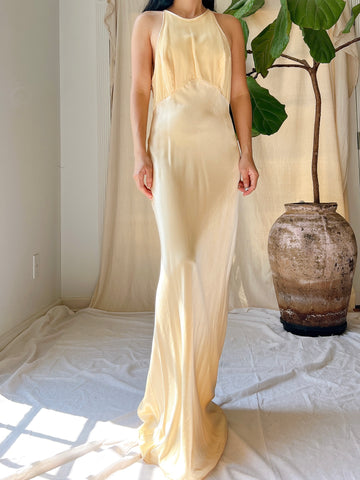 1990s Satin and Velvet Dress - S