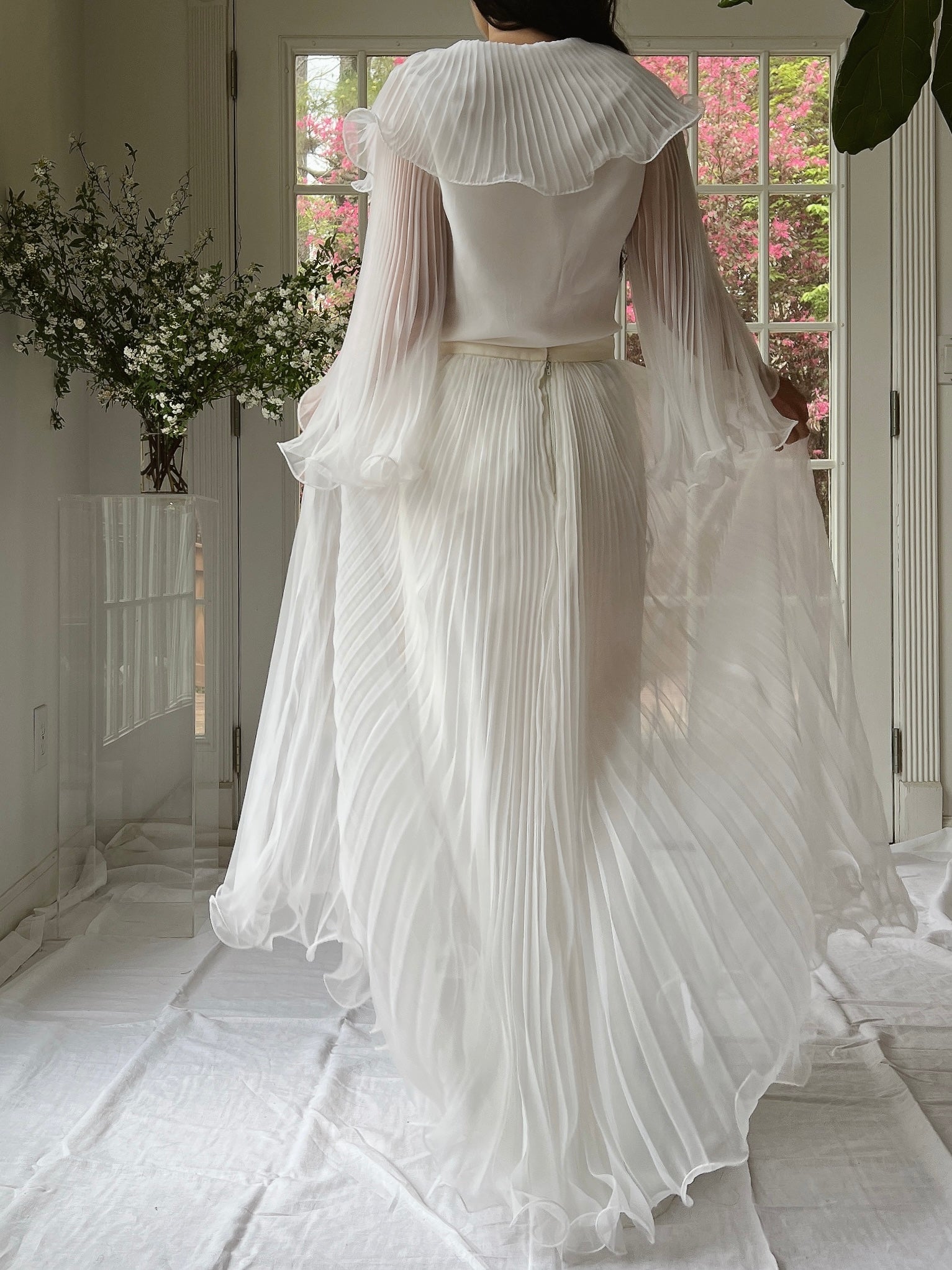 1970s 2-Piece Pleated Set - XS/S
