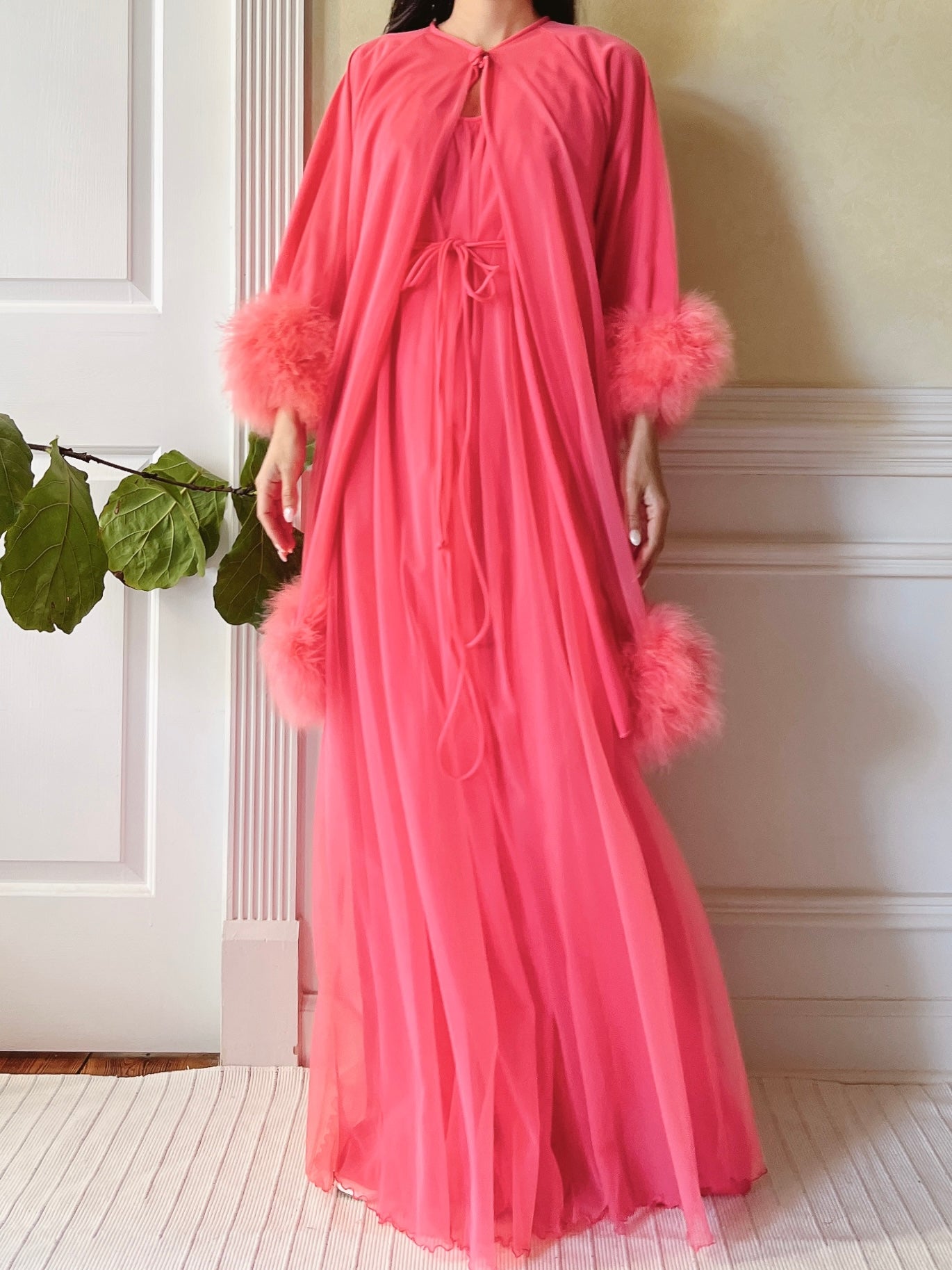 1960s Nylon Feather 2-Piece Set - OSFM