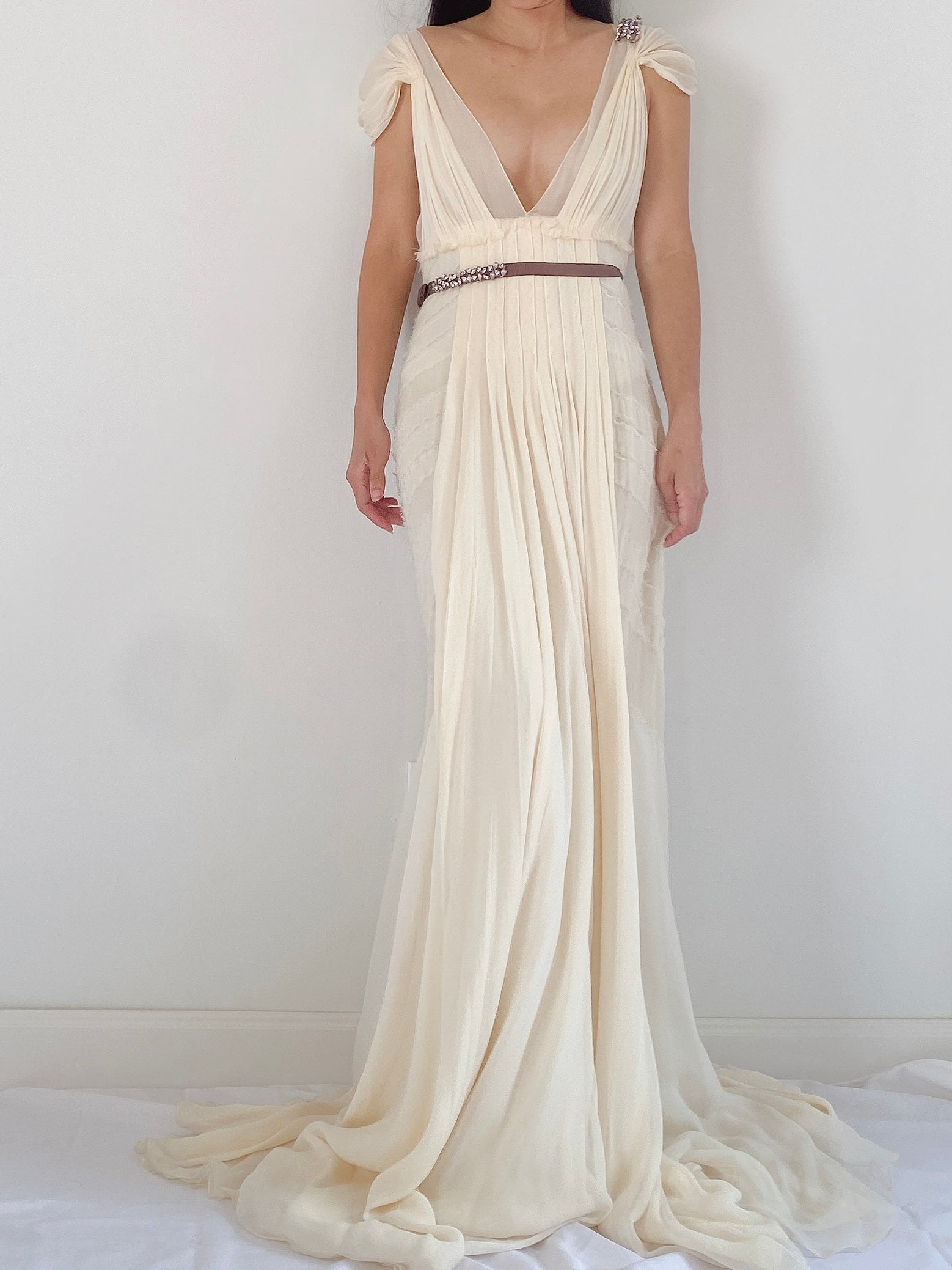 J. Mendel Light Yellow Silk Dress - S