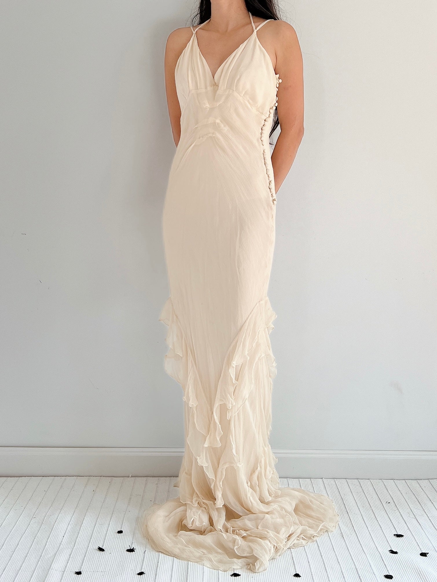 J. Mendel Silk Bias Cut Dress - S