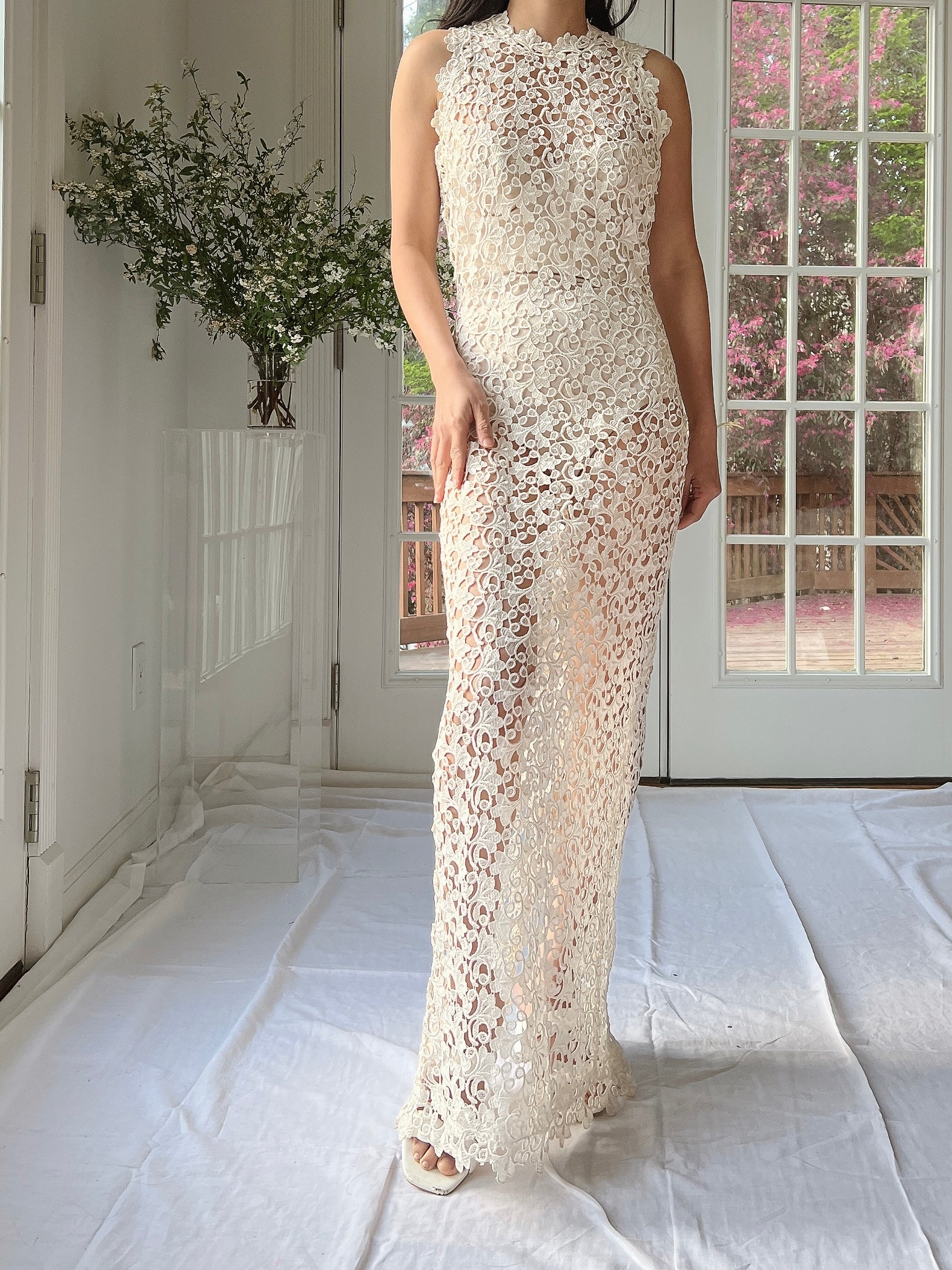 Vintage Cutout Column Gown - S-M