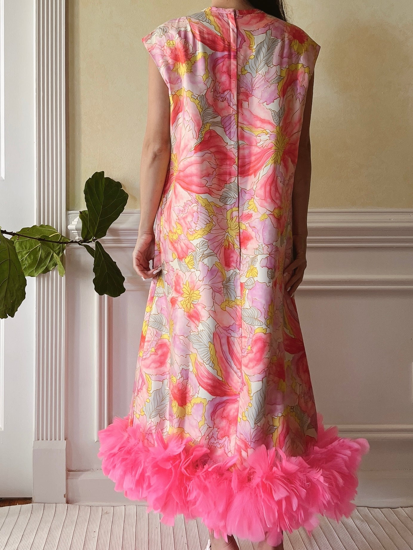 1960s Silk Watercolor Dress  - M/L