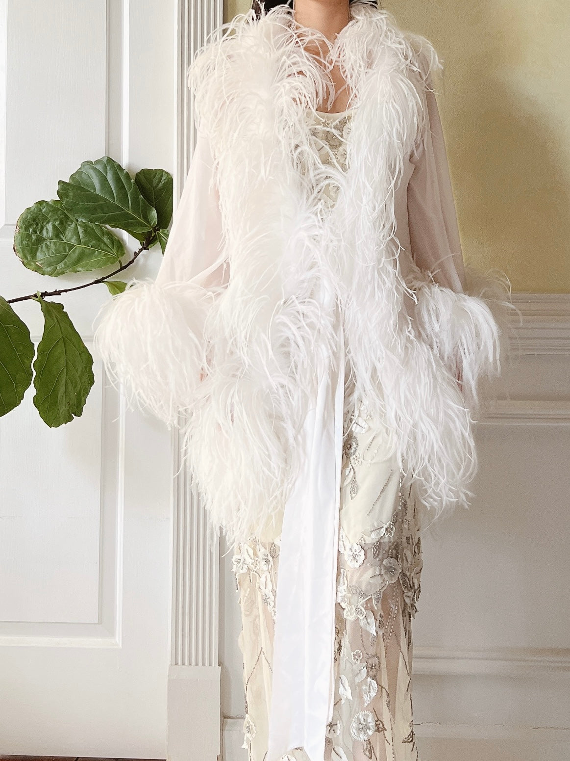 Silk Feather Dressing Robe - OSFM