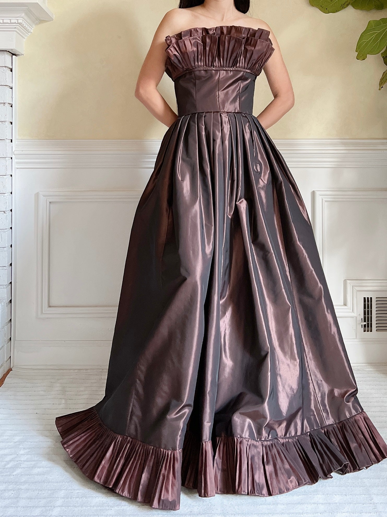 Vintage Victor Costa Pleated Bust Gown - XS/S