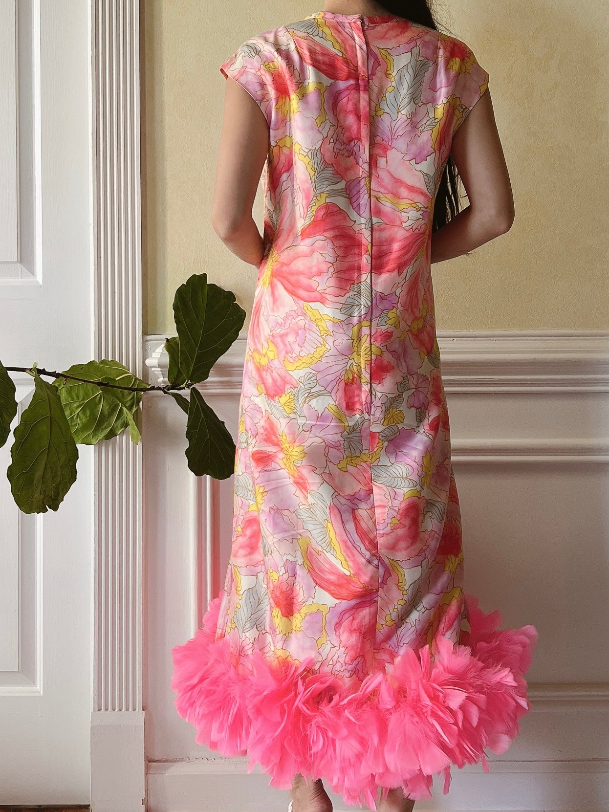 1960s Silk Watercolor Dress  - M/L