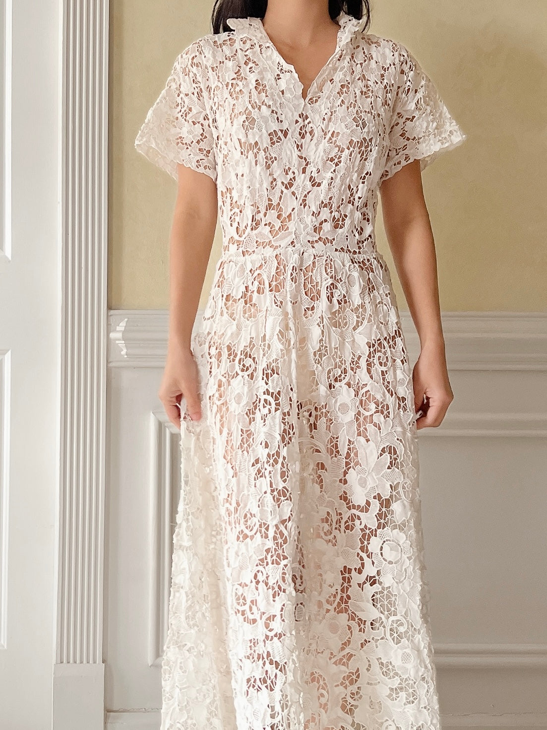 Antique Tatted Lace Dress - M/L