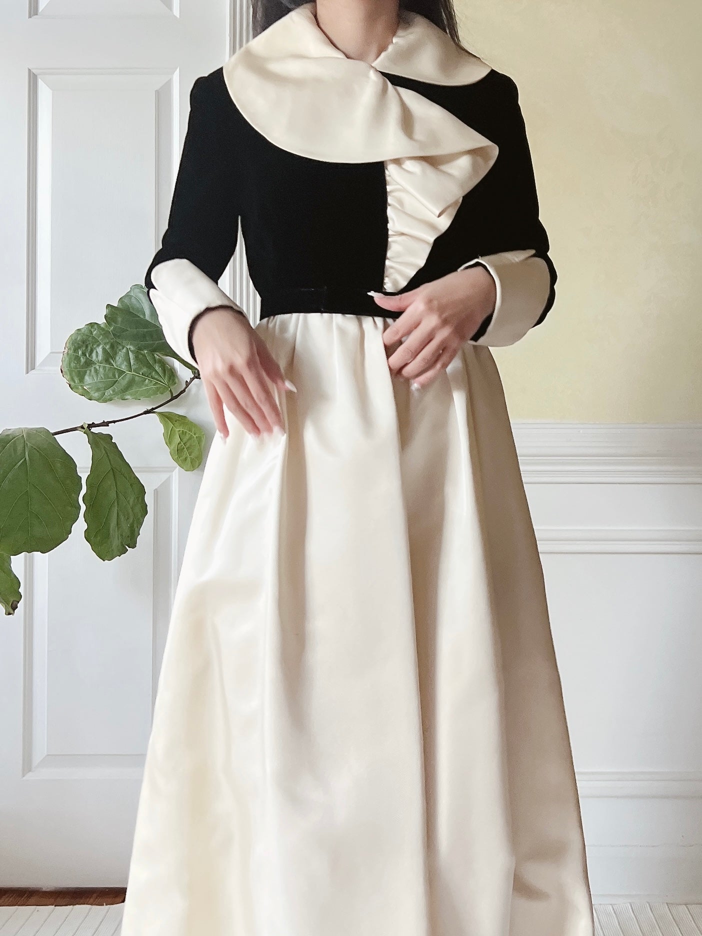 Vintage Geoffrey Beene Satin and Velvet Dress - XS