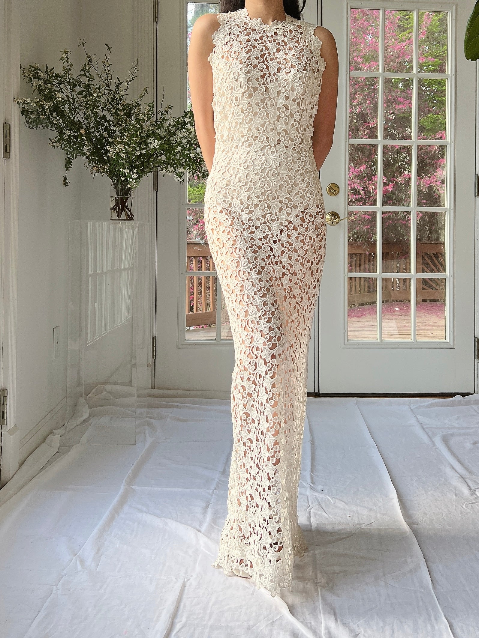 Vintage Cutout Column Gown - S-M