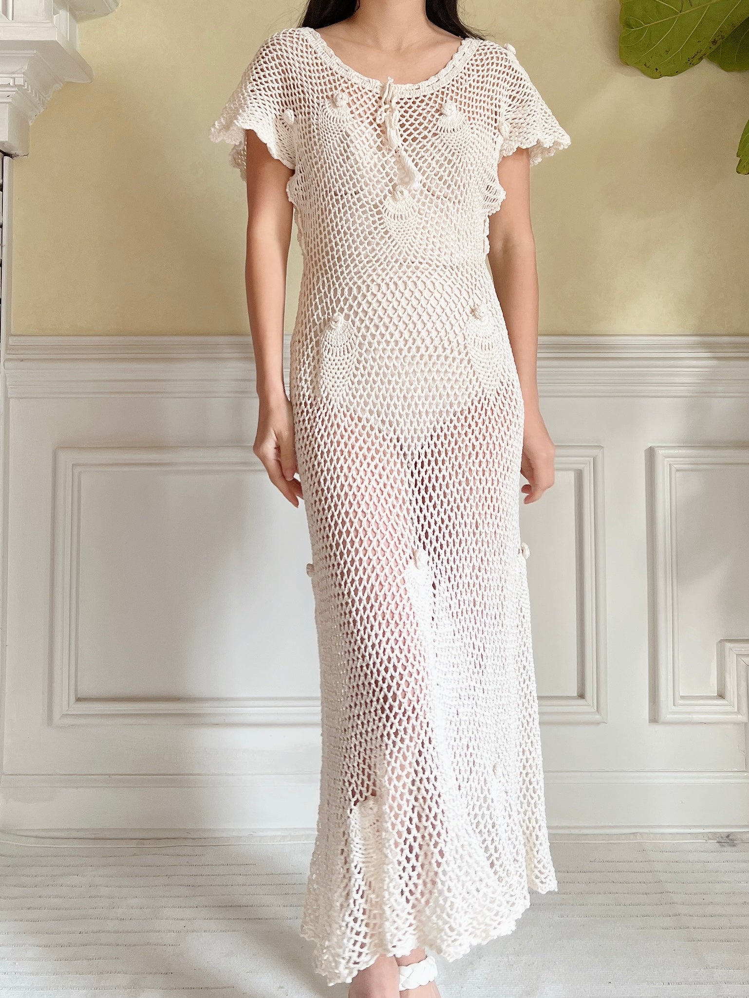 Vintage Crochet Dress - S-M