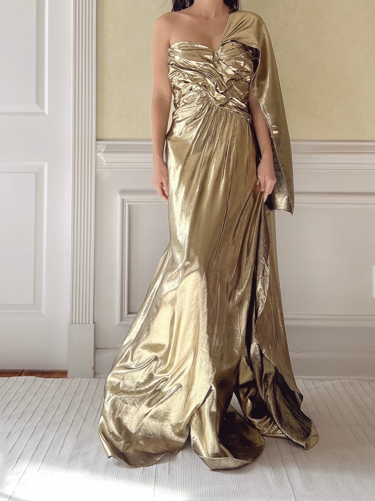 Vintage Victor Costa Lurex Gown - M/L