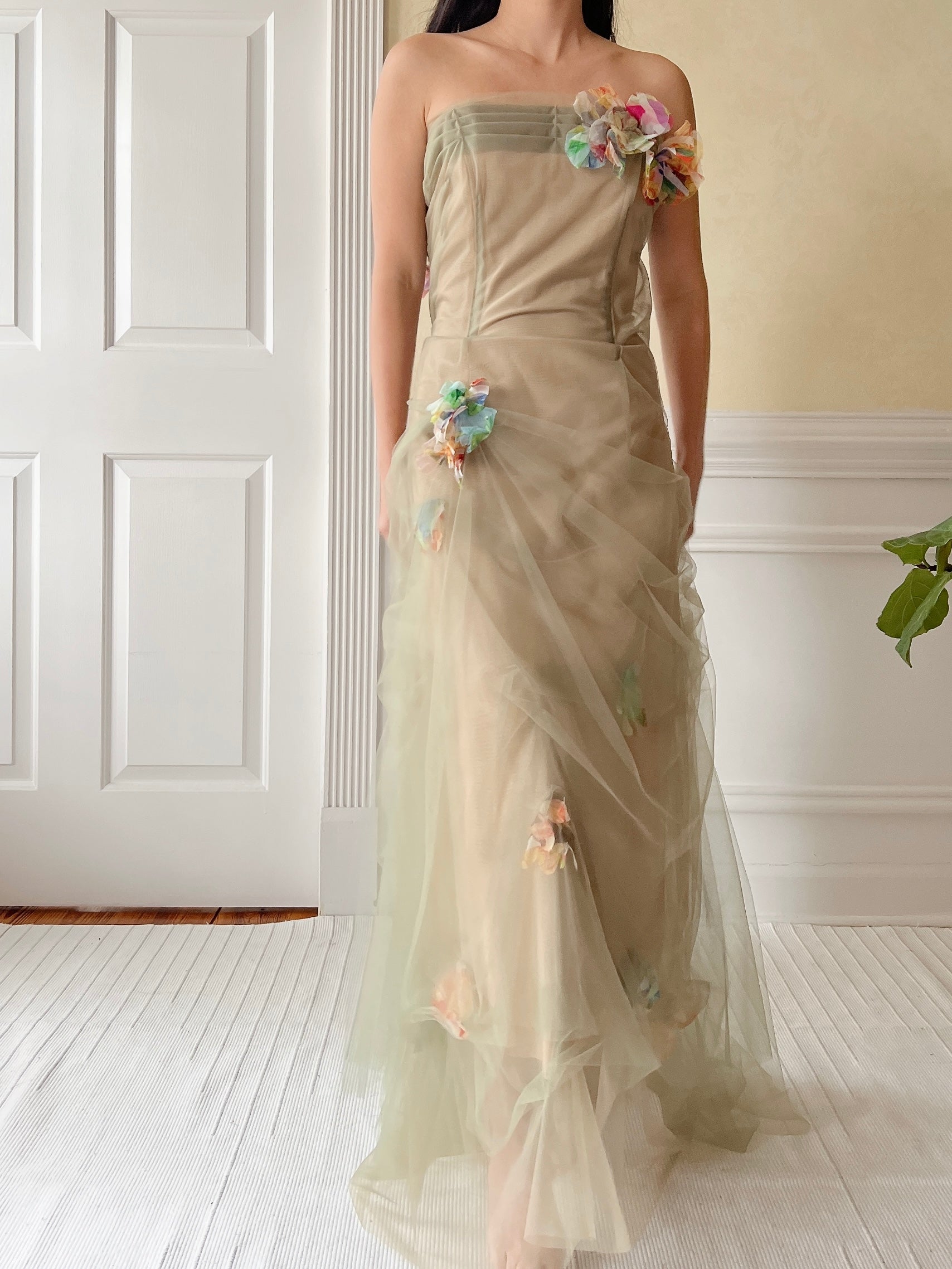 Vintage Carol Peretz Tulle Corset Dress - M
