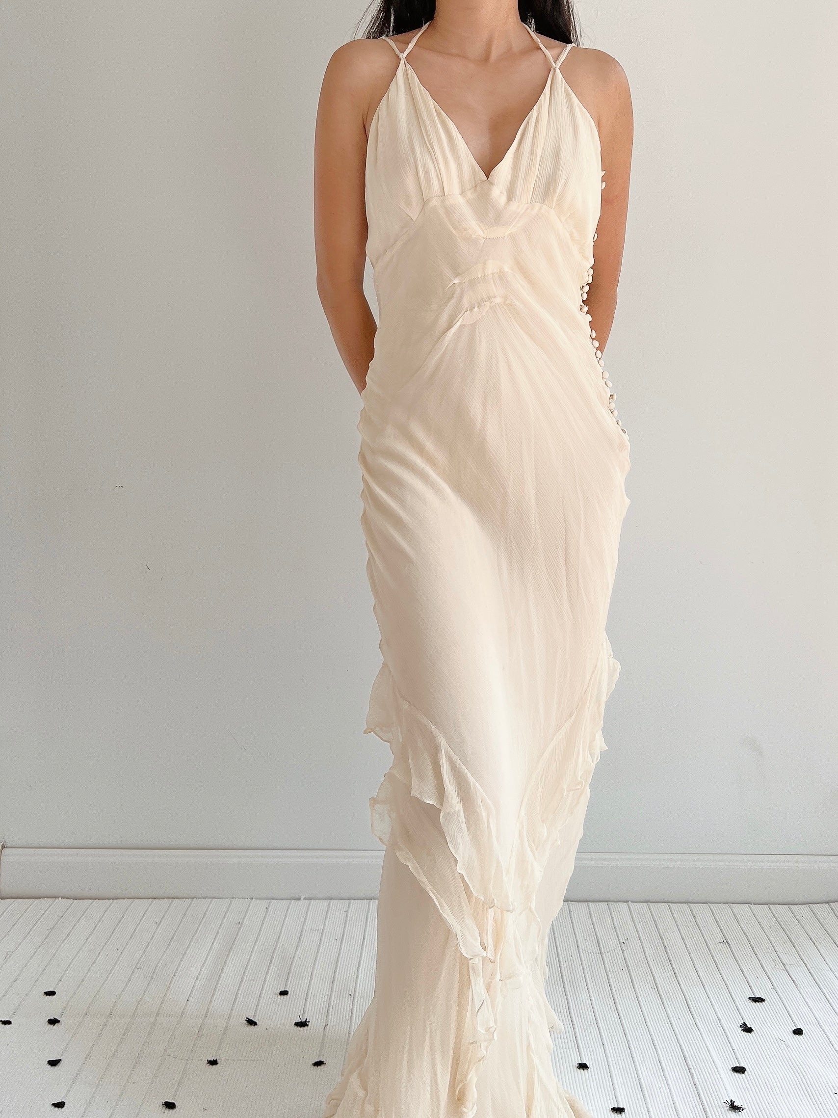J. Mendel Silk Bias Cut Dress - S
