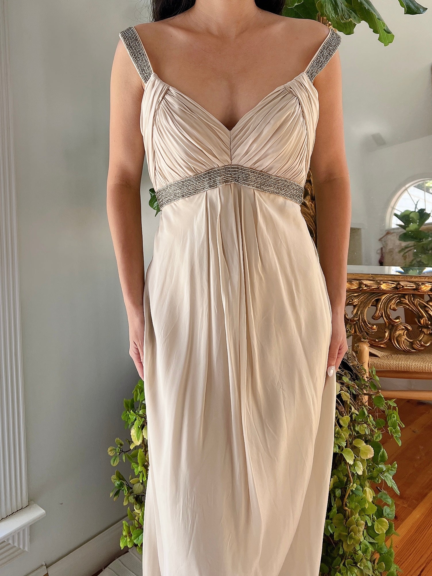 Vintage Silk Beige Gown - S