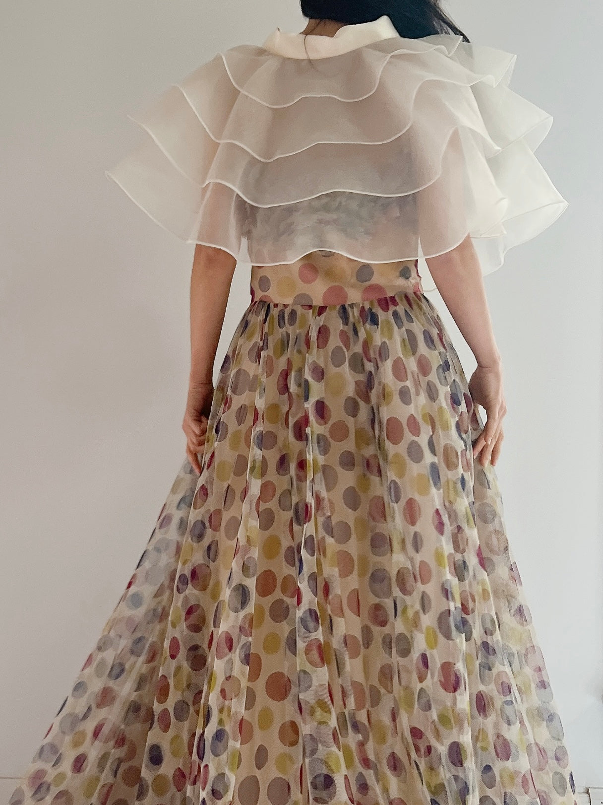 Vintage Satin Ribbon Organza Cape