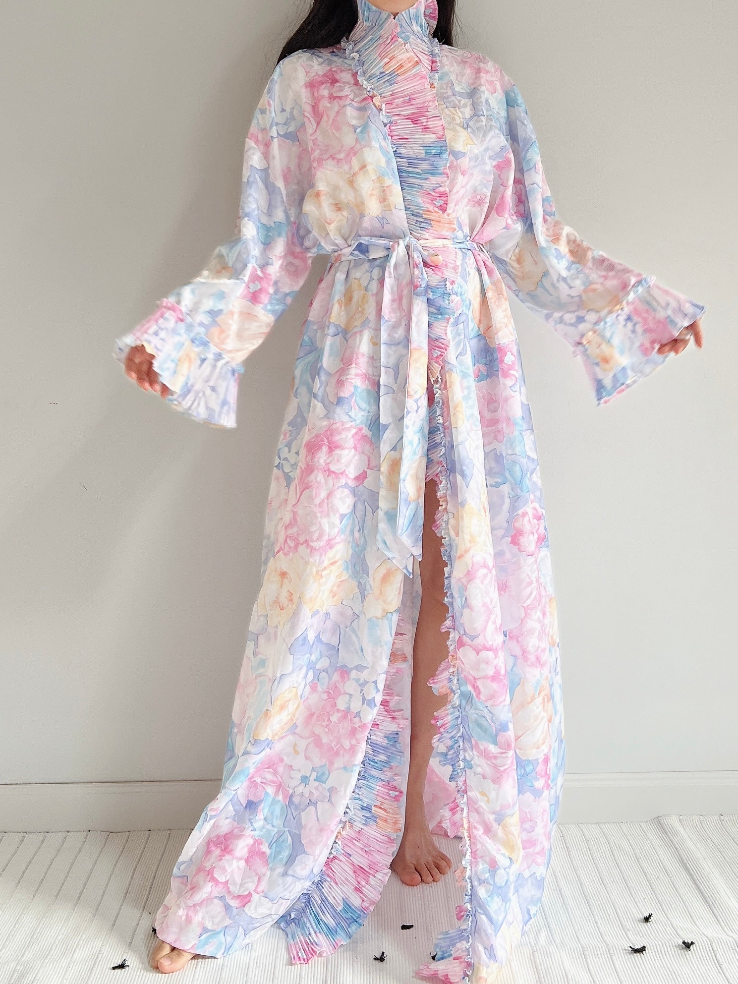 Vintage Mary McFadden Pastel Florals Duster - OSFM