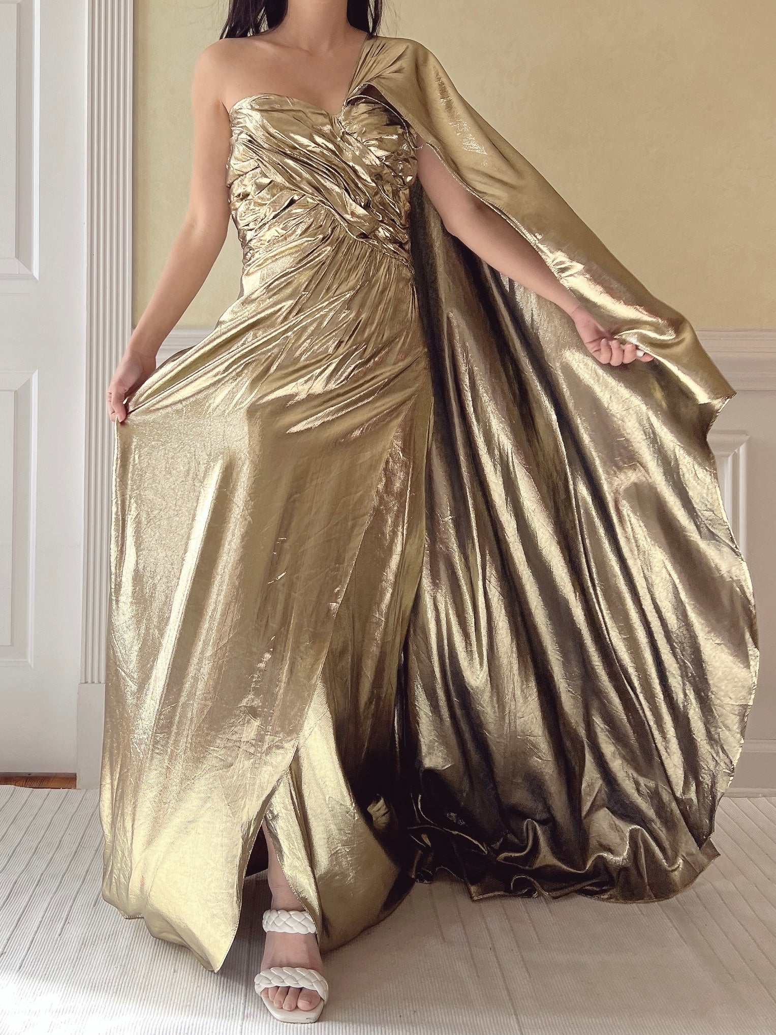 Vintage Victor Costa Lurex Gown - M/L