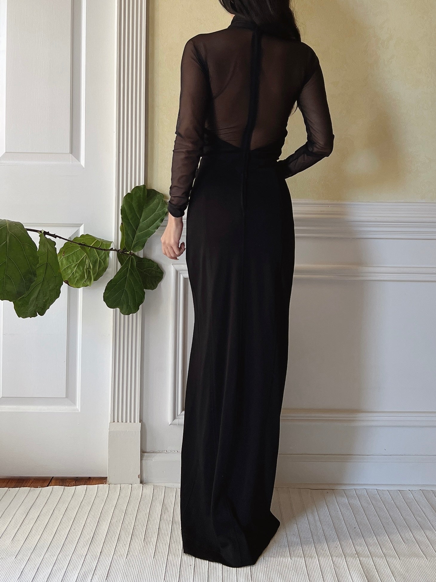 Vintage Rayon Mesh Gown - XS/S