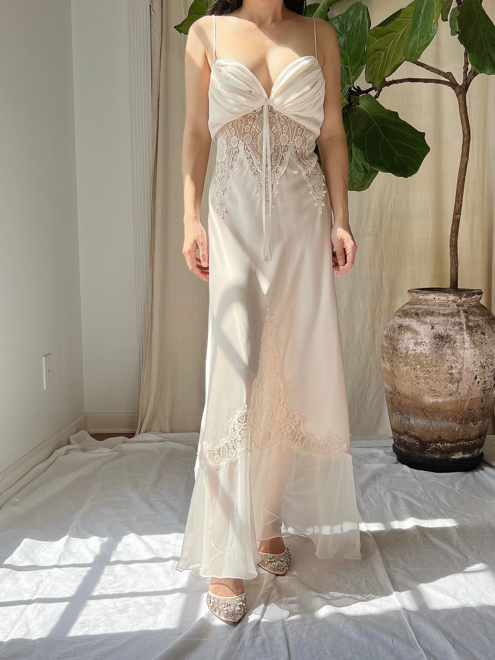 Vintage Satin Slip Dress - M