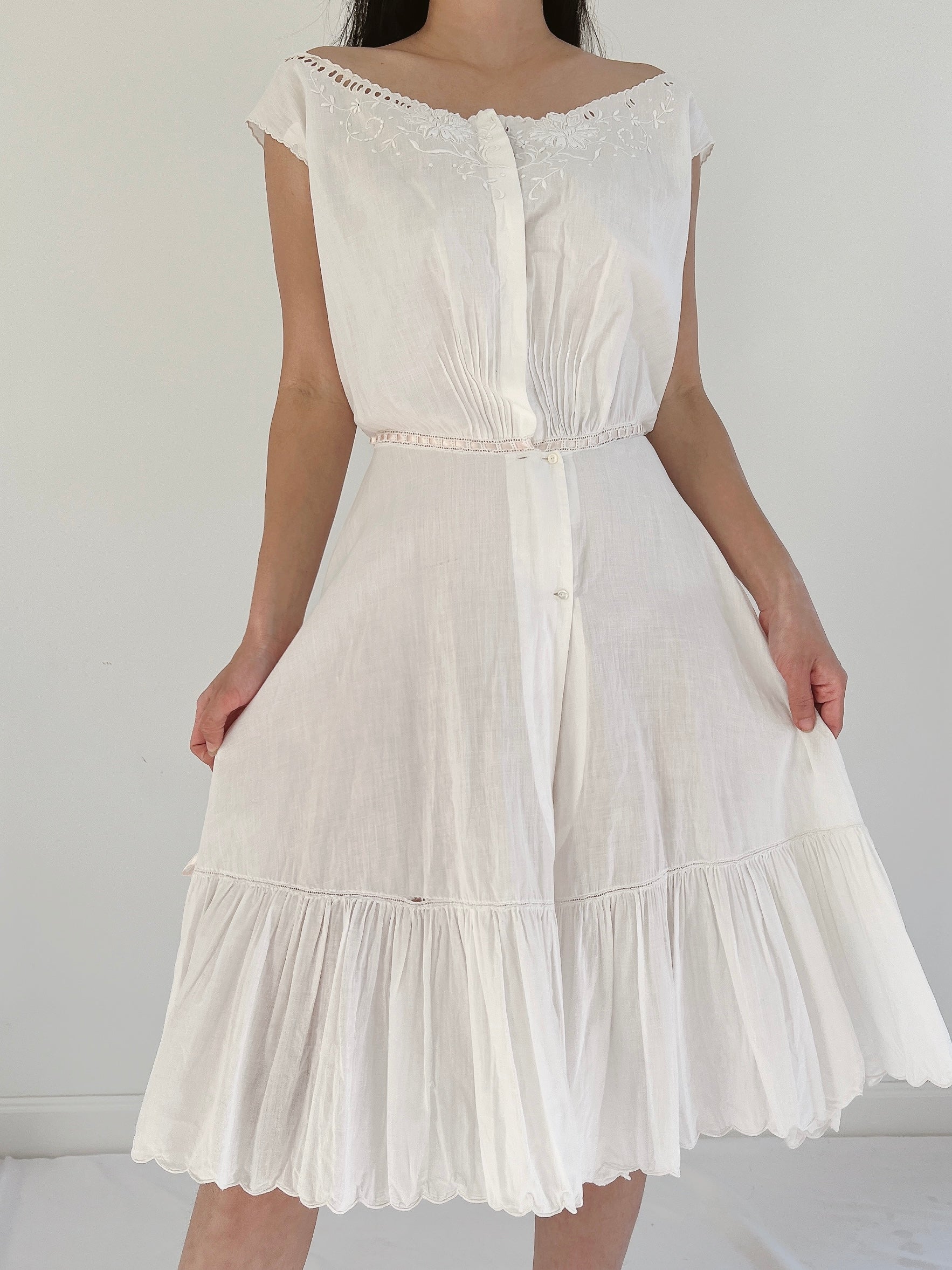 Antique Cotton Camisole Step-In - XS