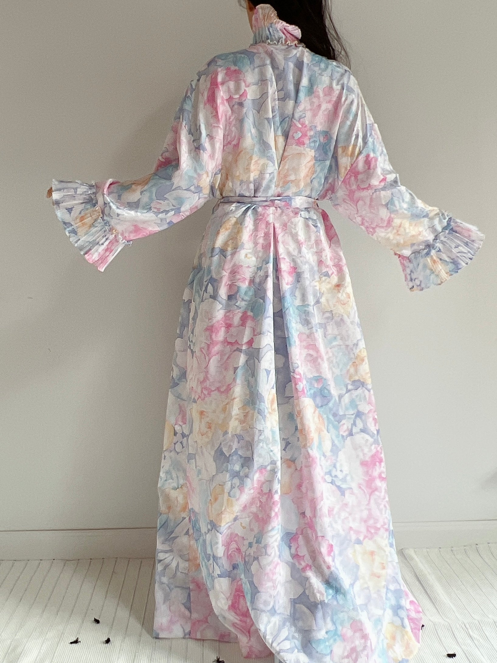 Vintage Mary McFadden Pastel Florals Duster - OSFM