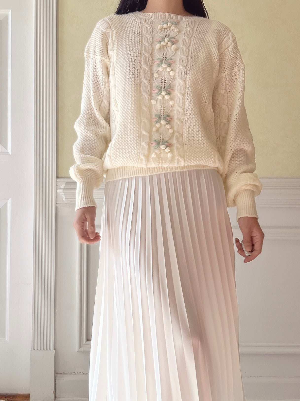 Vintage Acrylic Knit Pullover - S
