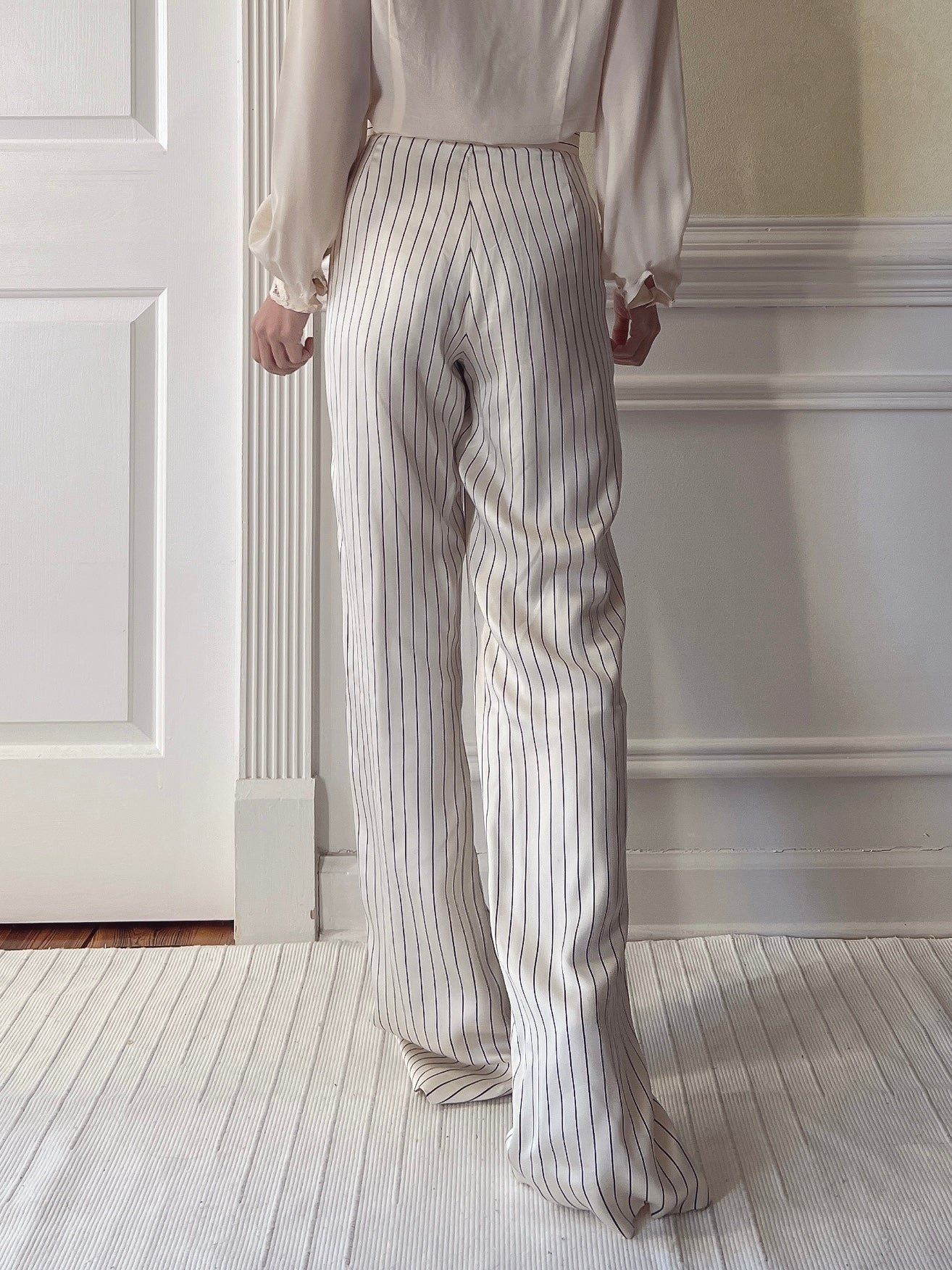 Vintage Ivory Silk Pants - S/6