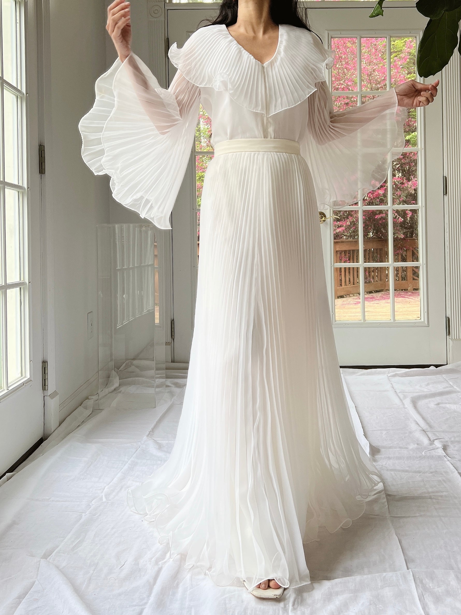 1970s 2-Piece Pleated Set - XS/S