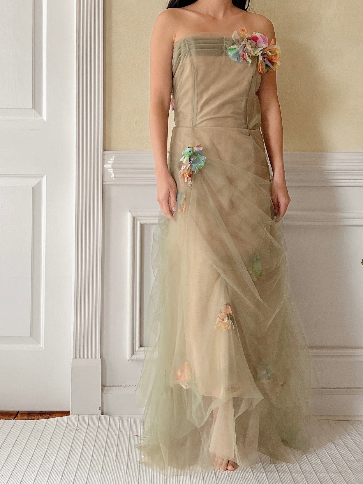 Vintage Carol Peretz Tulle Corset Dress - M