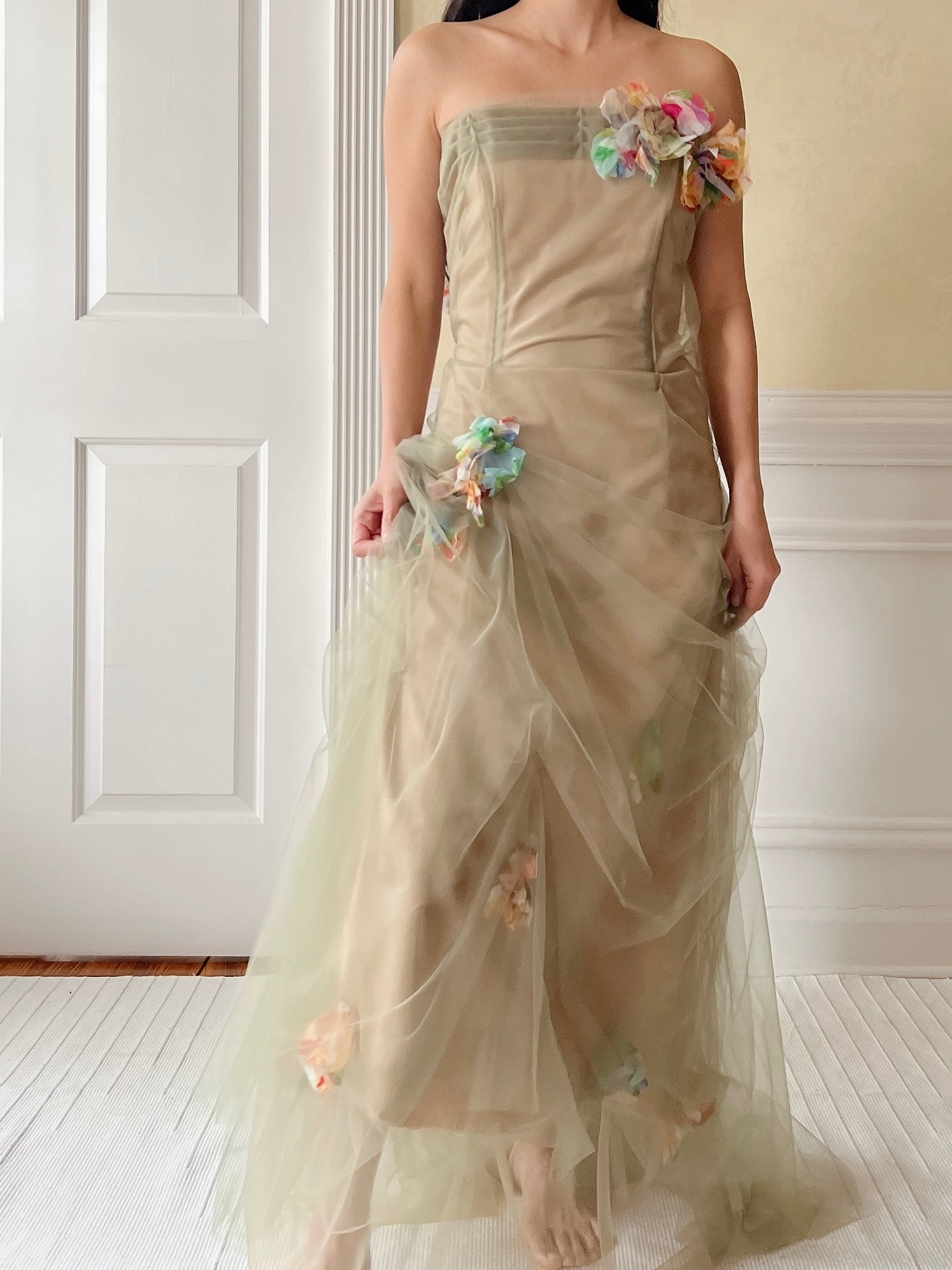 Vintage Carol Peretz Tulle Corset Dress - M