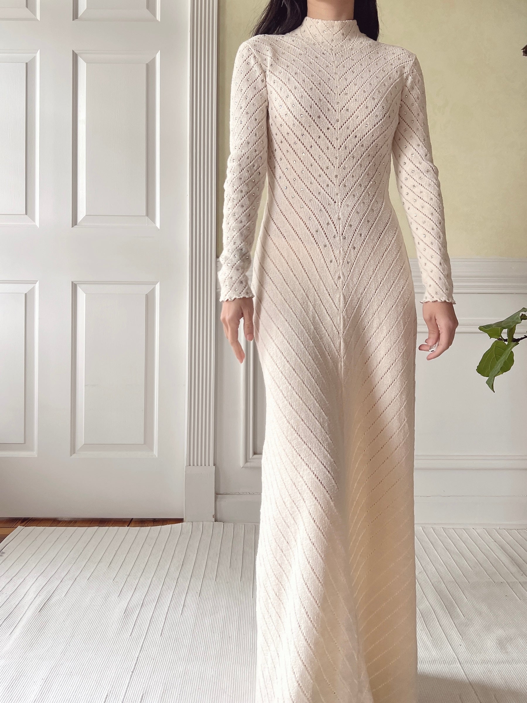 Vintage Crystal Knit Dress - XS