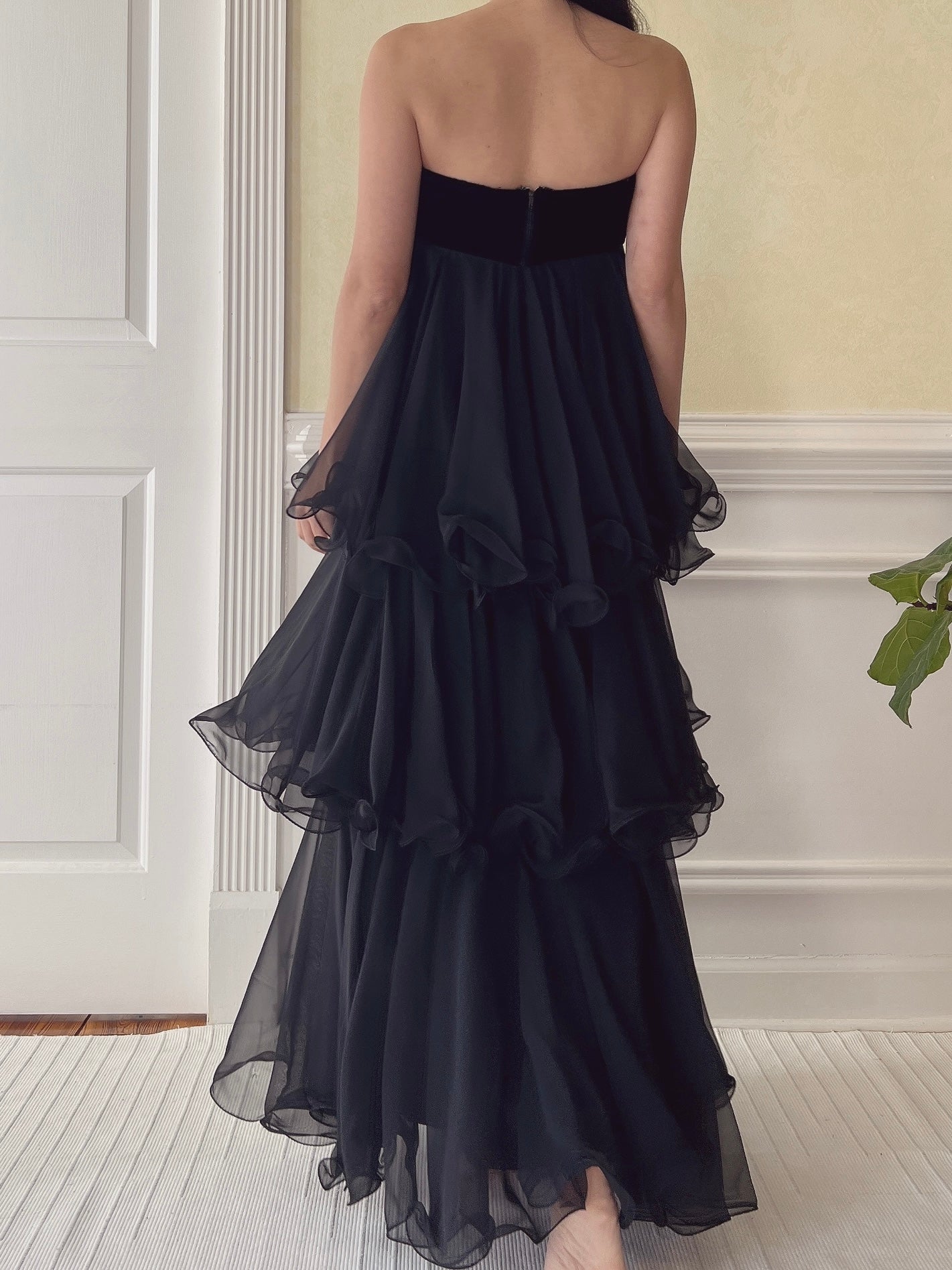 Vintage Chiffon Tiered Dress - XS