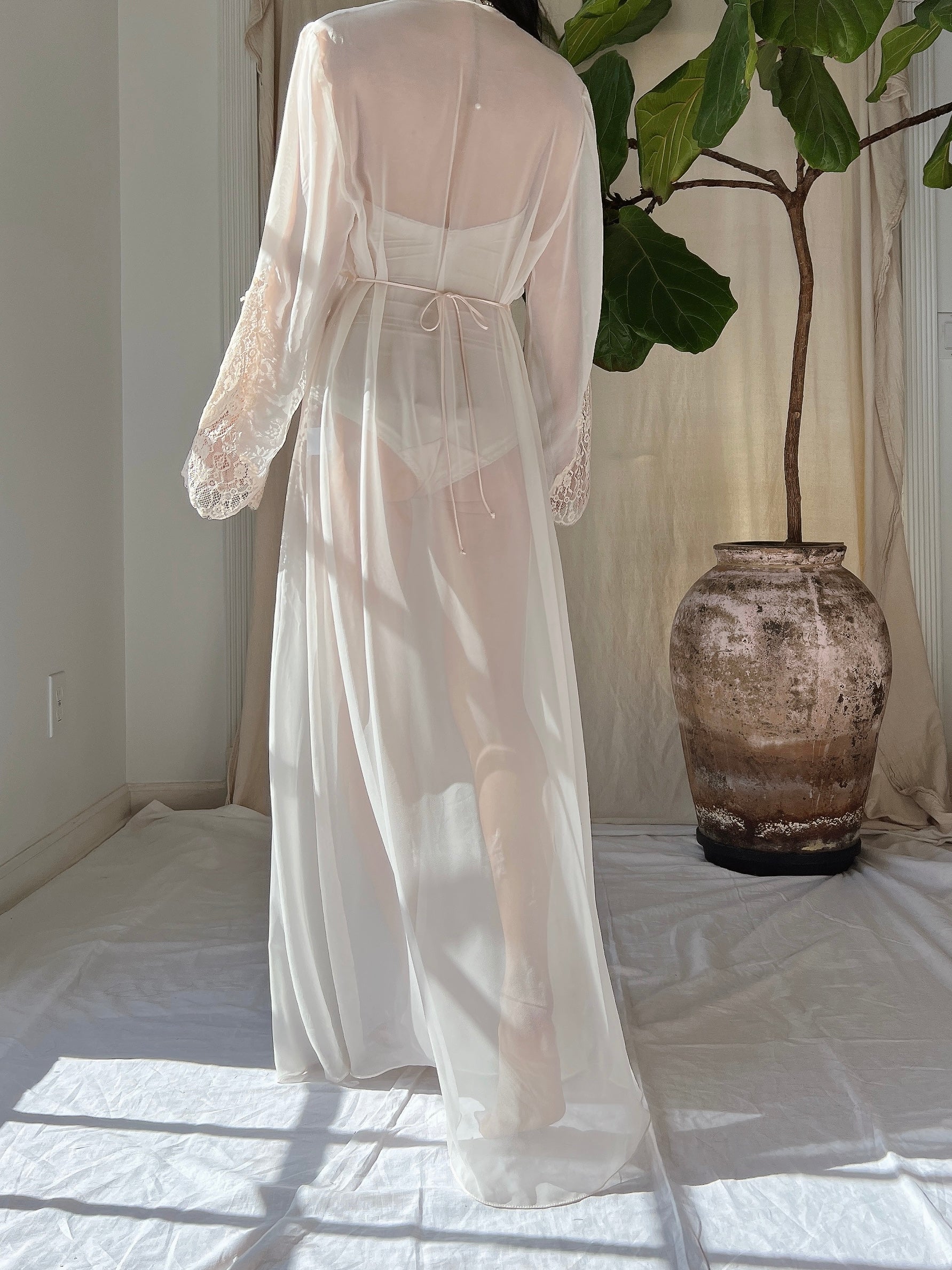 Vintage Chiffon Dressing Gown - S-L