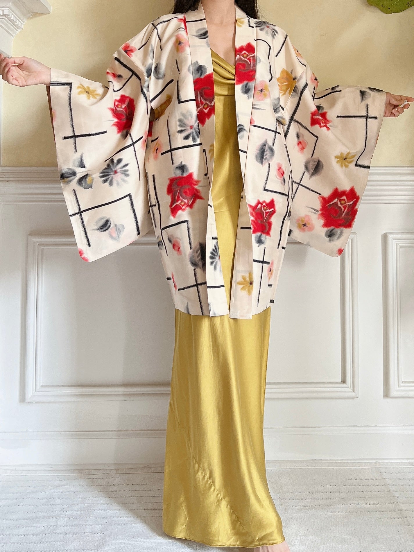 Vintage Pink Silk Kimono Jacket - OSFM
