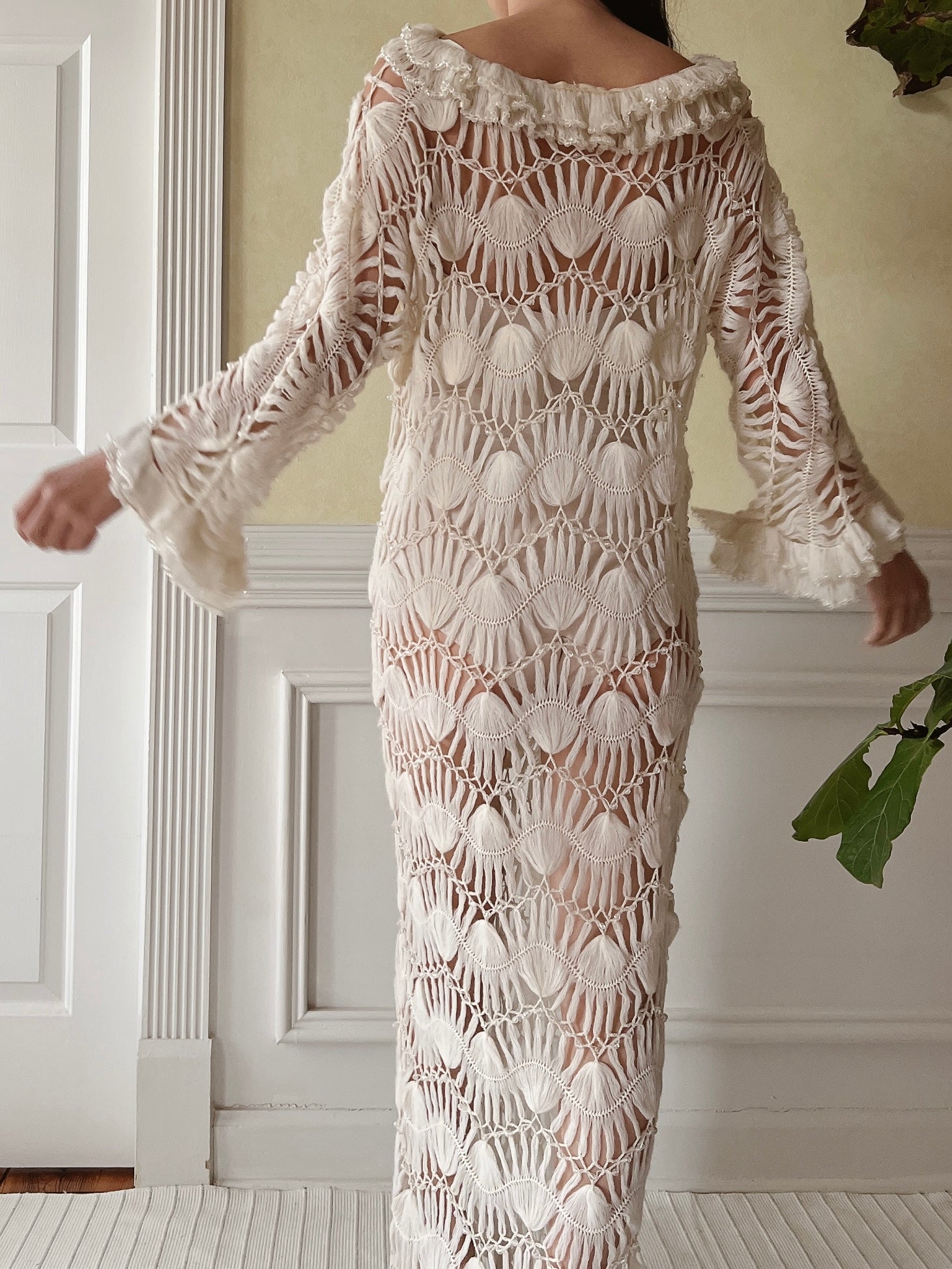 Vintage Mohair Crochet Dress - M