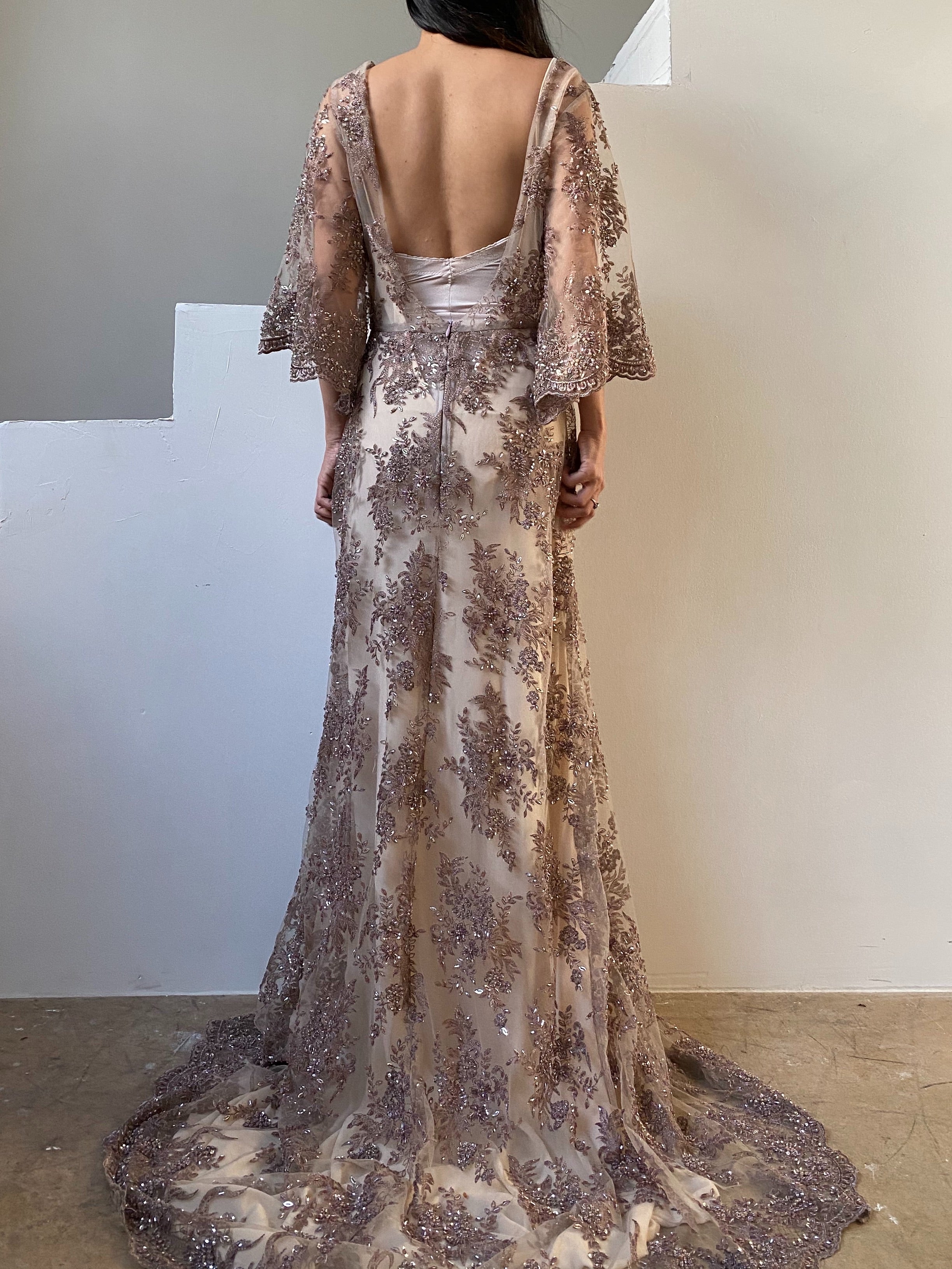 GOSSAMER Lavender Beaded Gown - 4/6