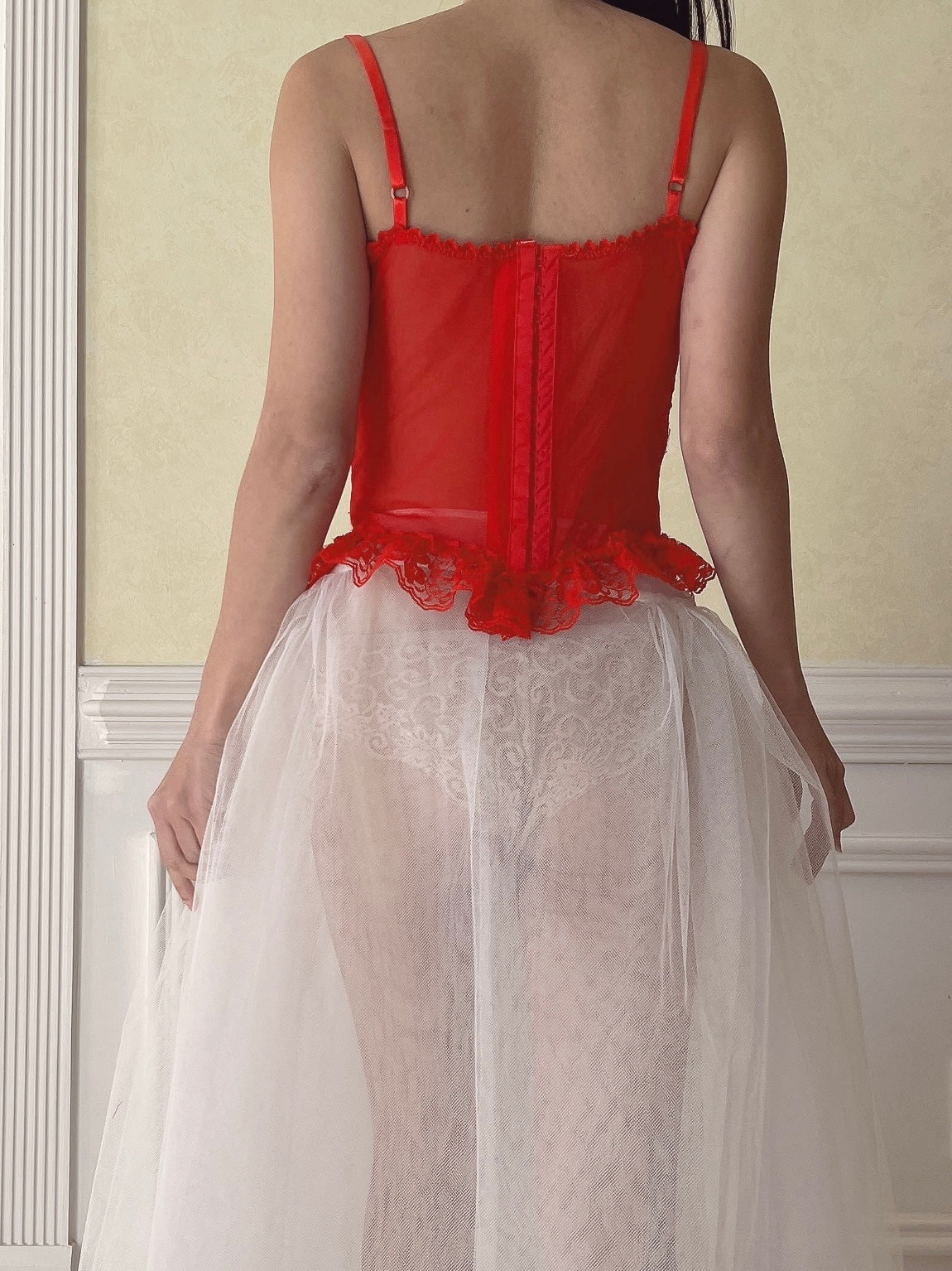 Vintage Red Bustier Top - 34C