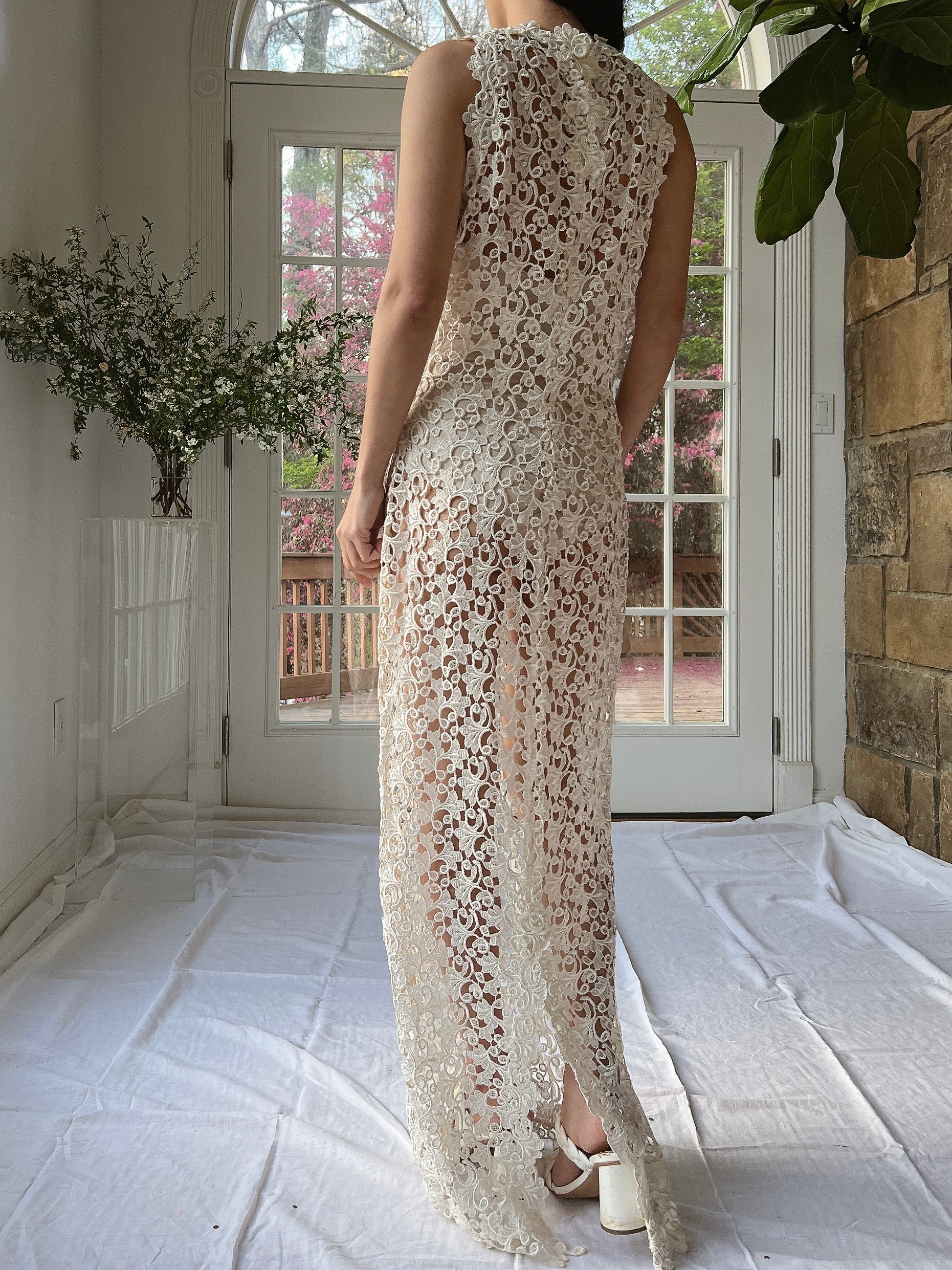 Vintage Cutout Column Gown - S-M