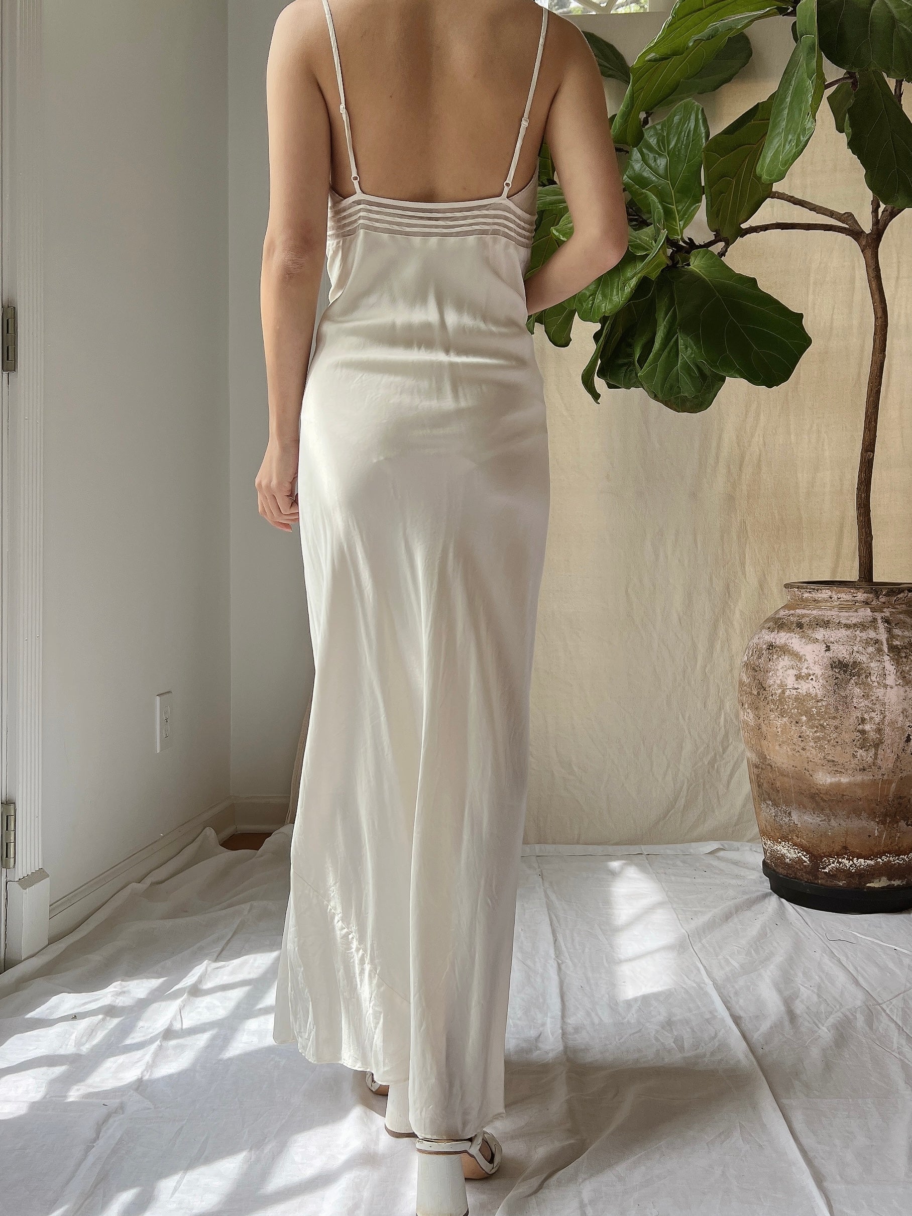 Y2K Silk Illusion Slip Dress - M