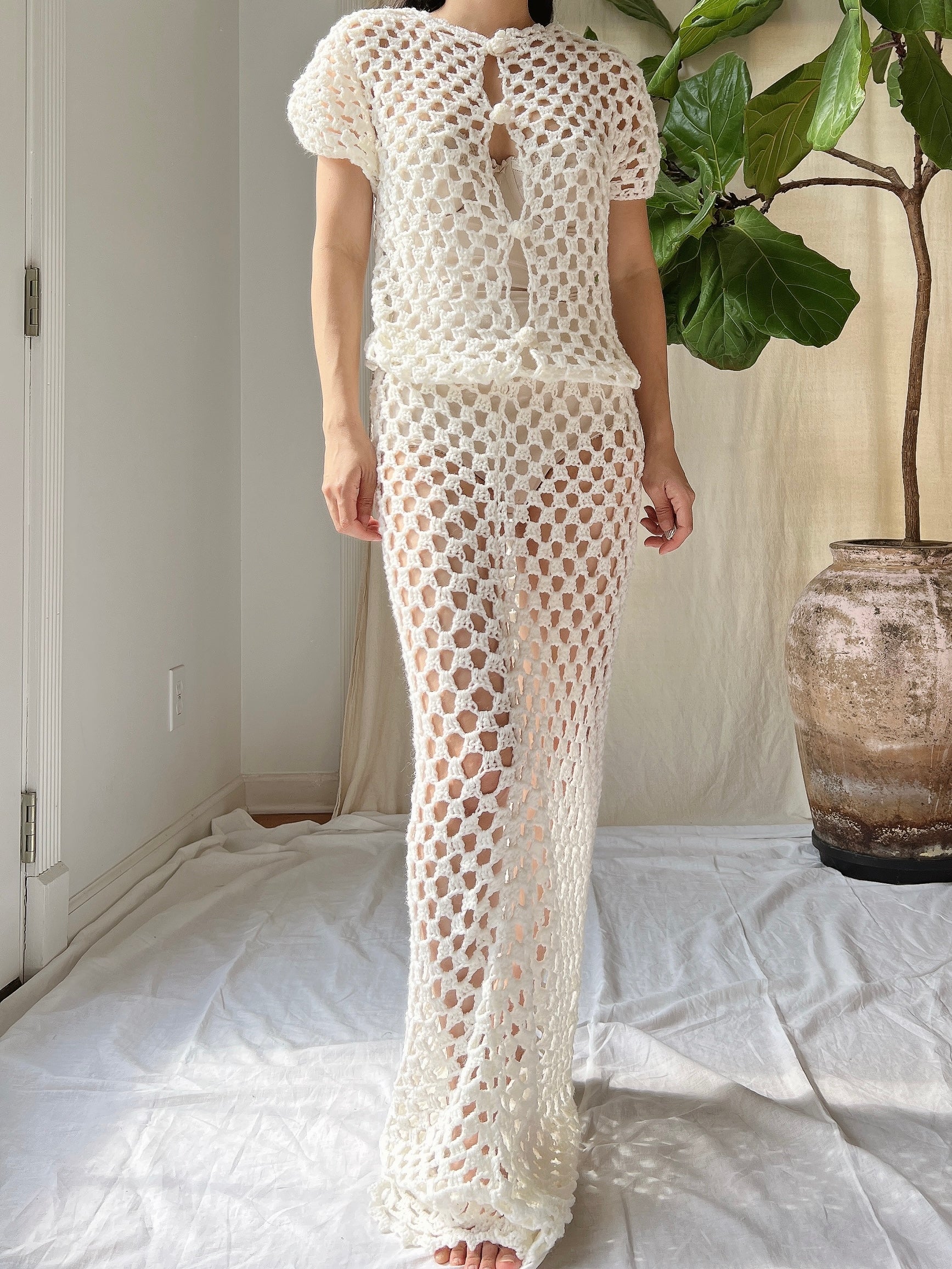 Vintage Crochet Dress - S-M