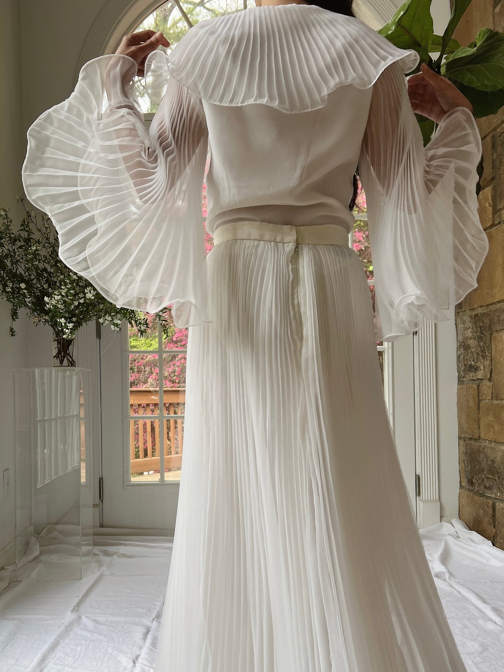 1970s 2-Piece Pleated Set - XS/S