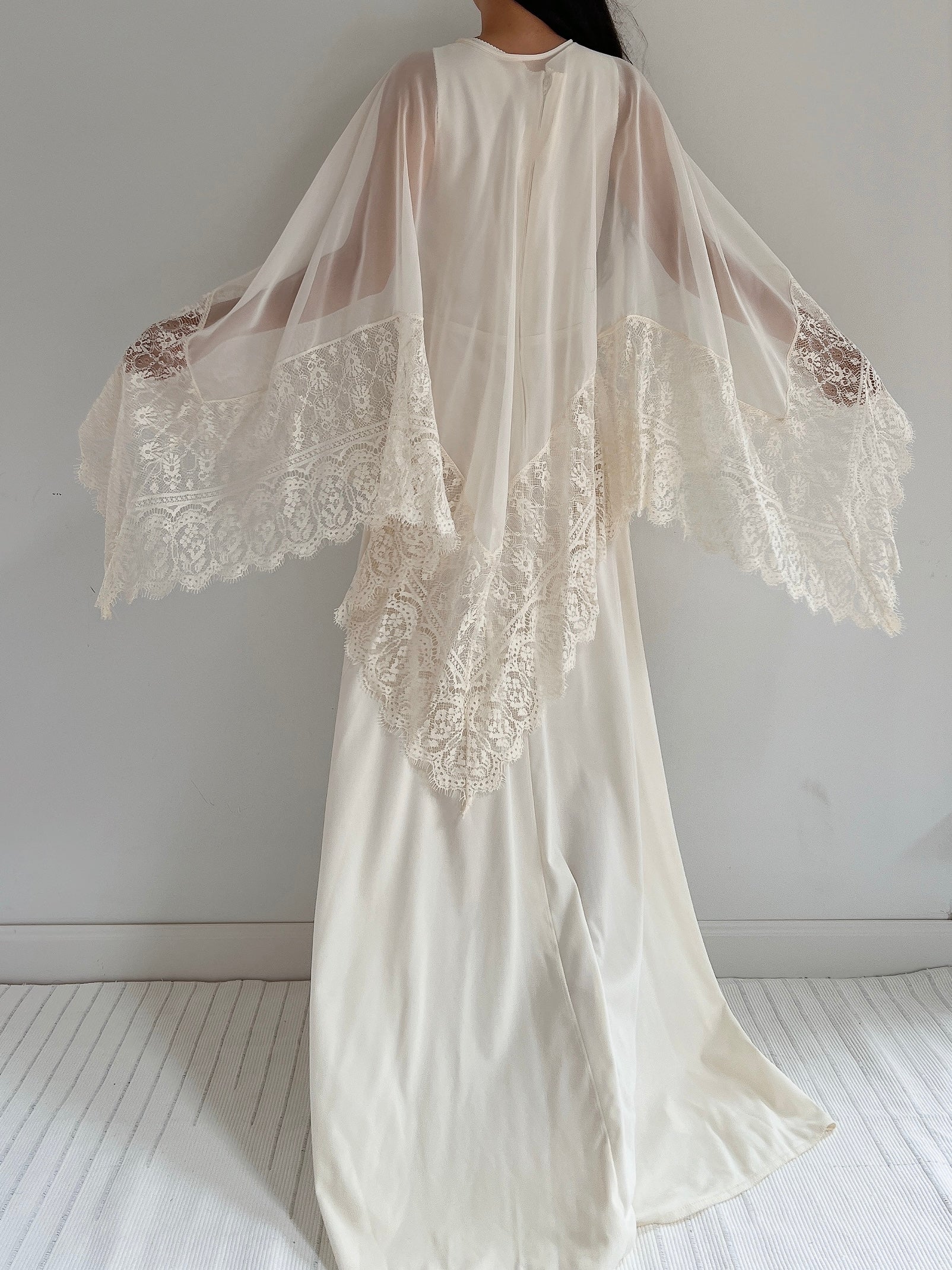 Vintage 2-Piece Chiffon and Jersey Gown - S