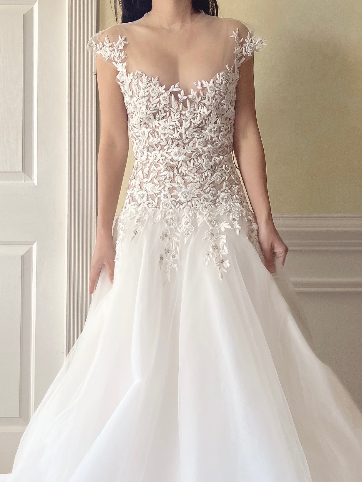 Reem Acra Illusion Tulle Gown - M/6/8