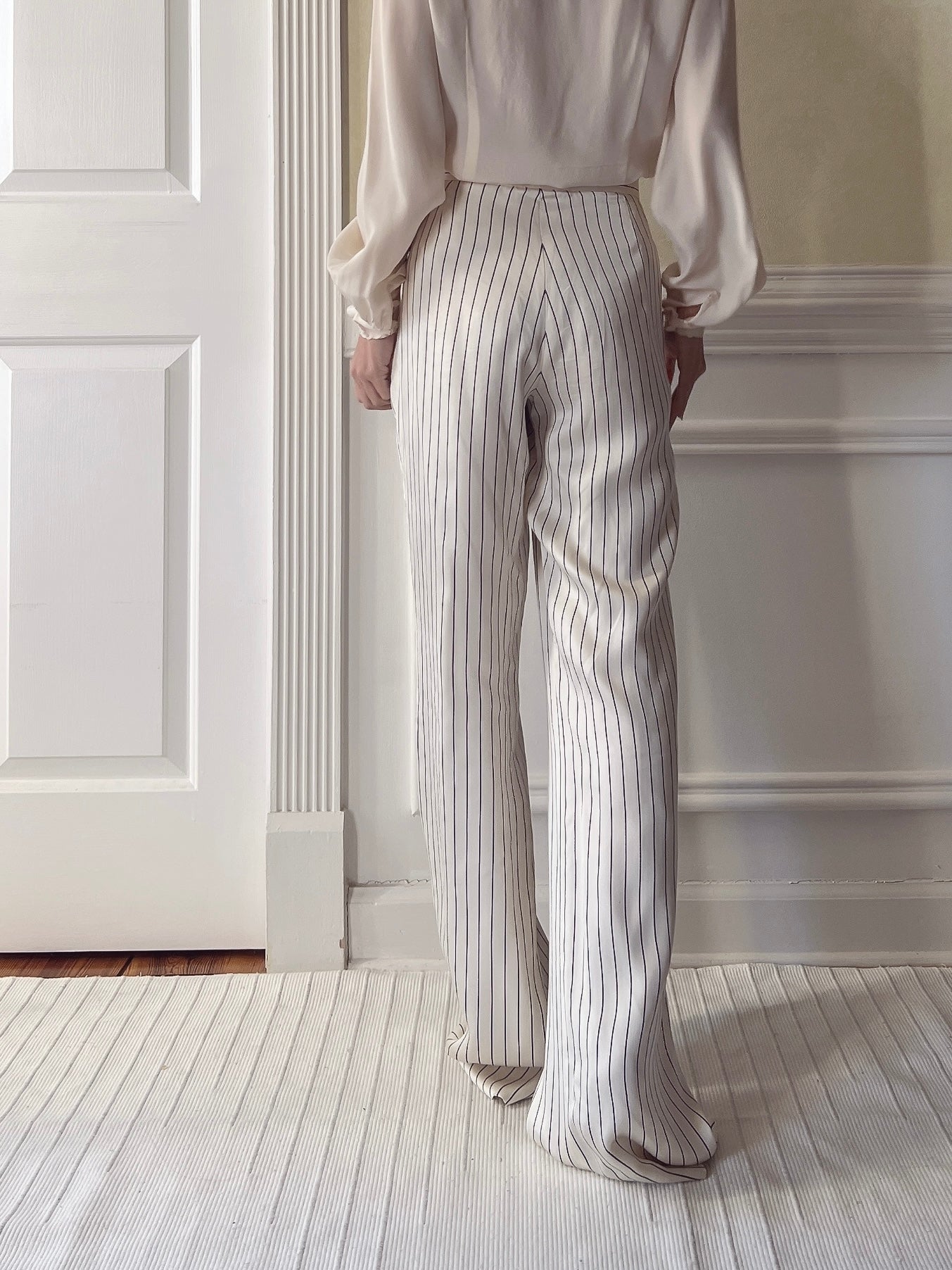 Vintage Ivory Silk Pants - S/6