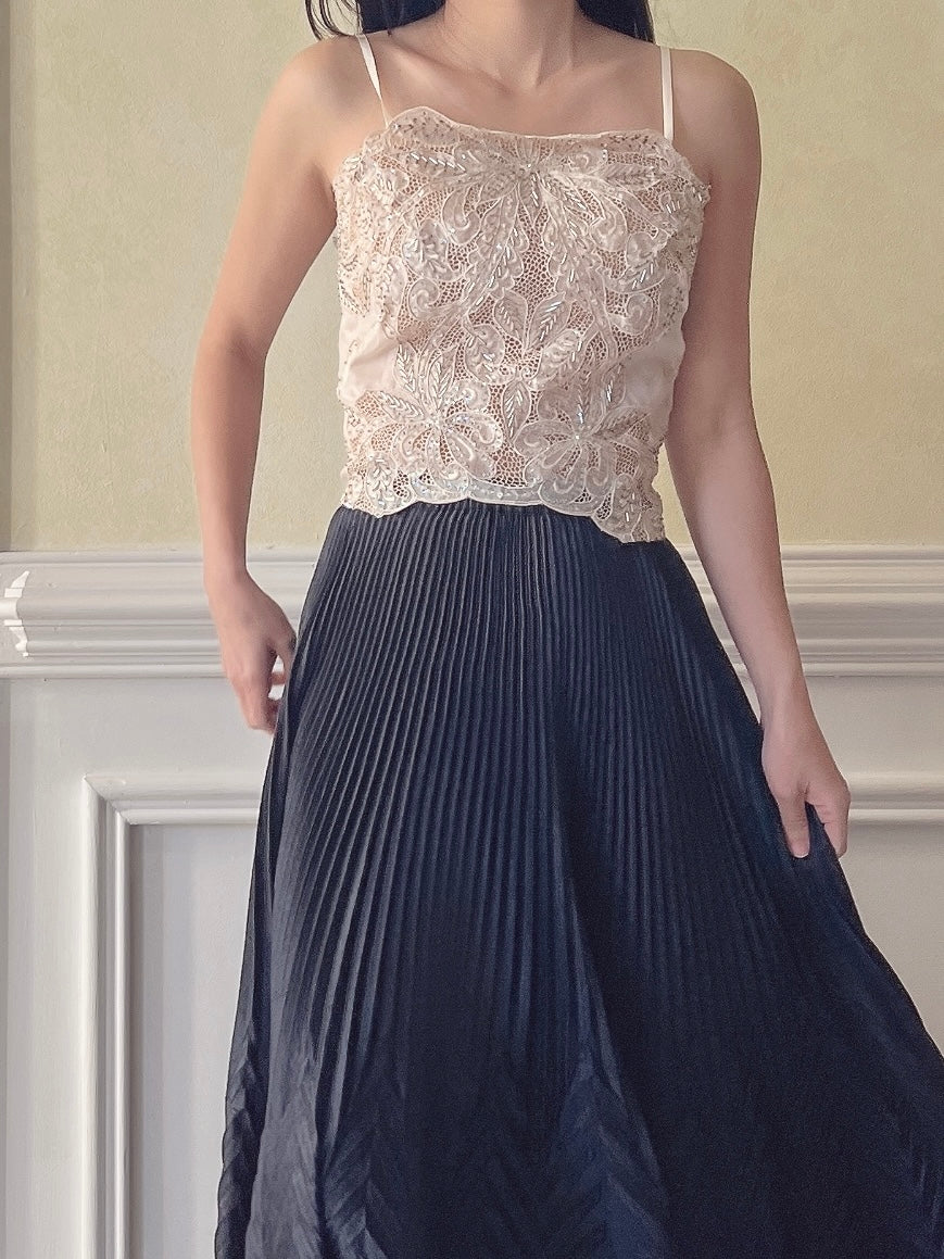 Vintage Organza Embroidered Top  - S